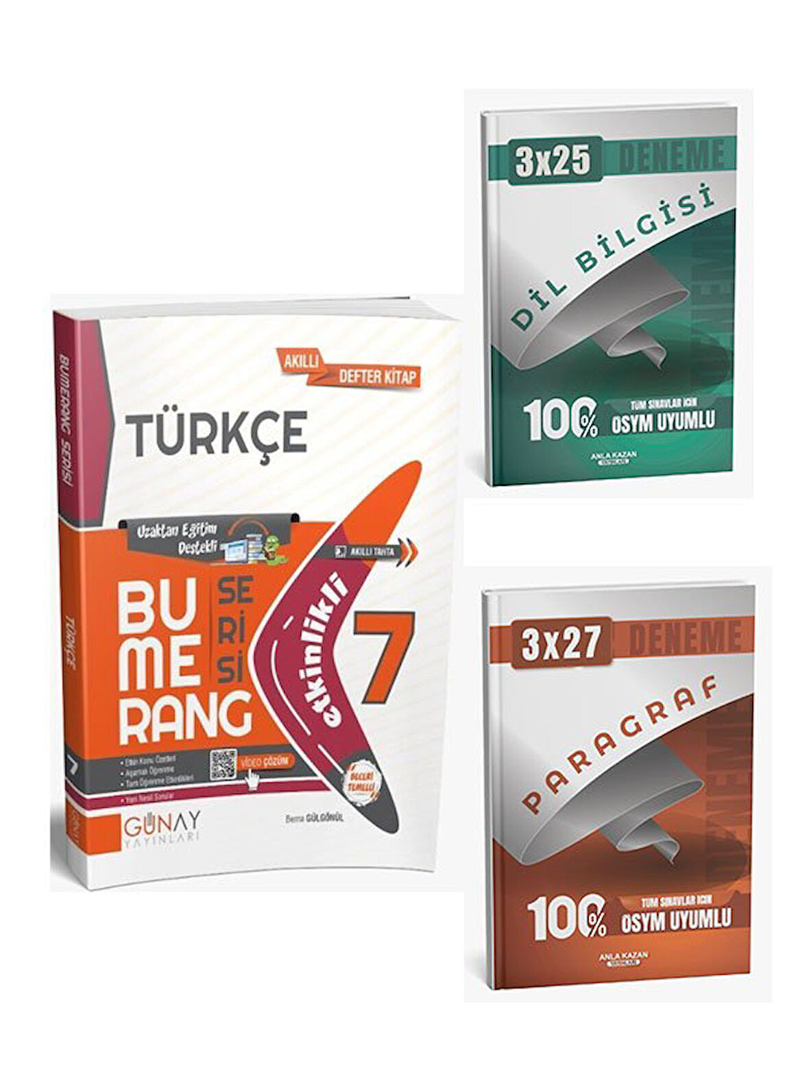 Günay Yayınları 2026 7. Sınıf Türkçe Etkinlikli Bumerang Serisi+Anla Kazan Paragraf+Dilbilgisi