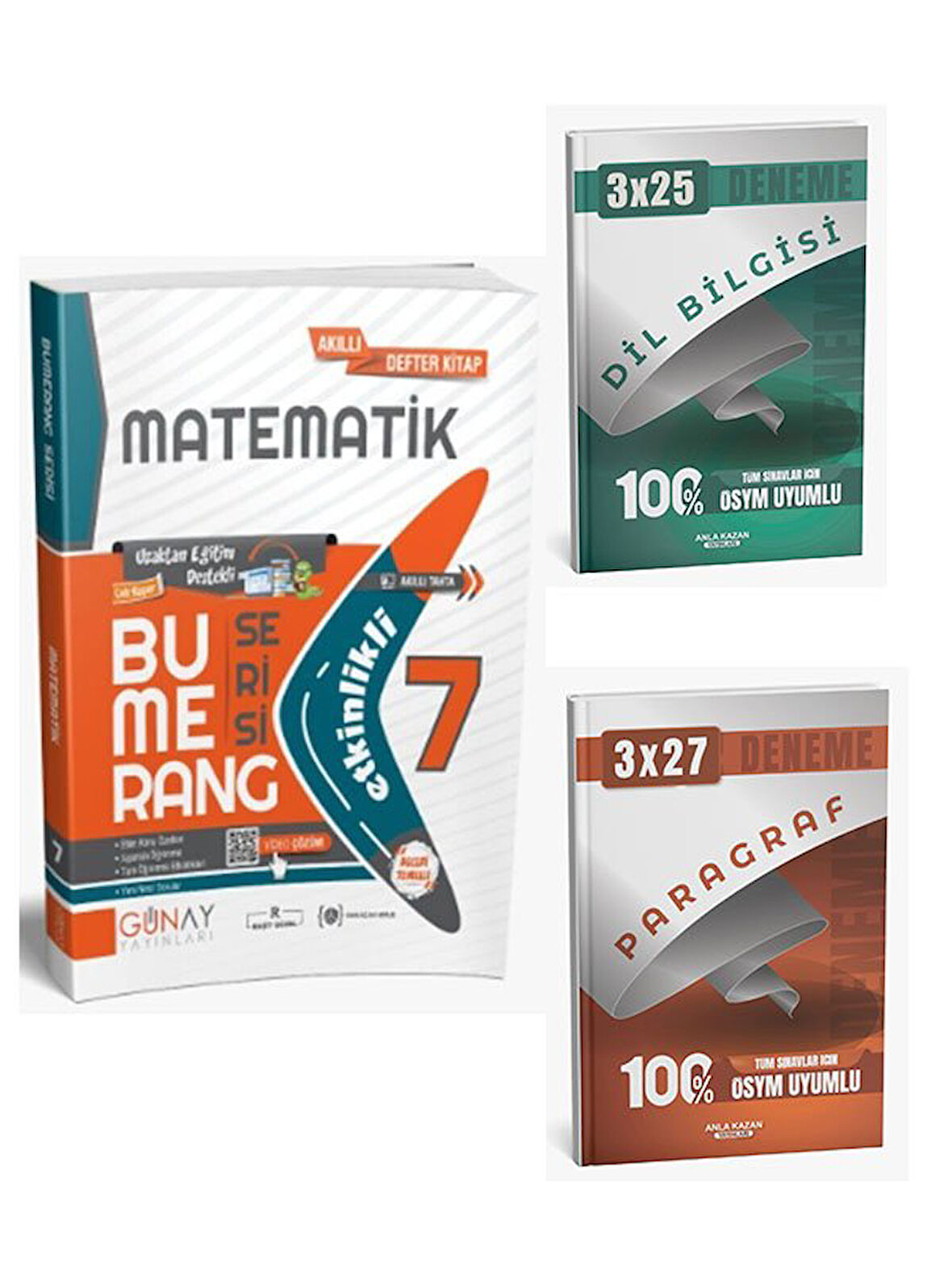 Günay Yayınları 2026 7. Sınıf Matematik Bumerang Soru Bankası+Anla Kazan Paragraf+Dilbilgisi