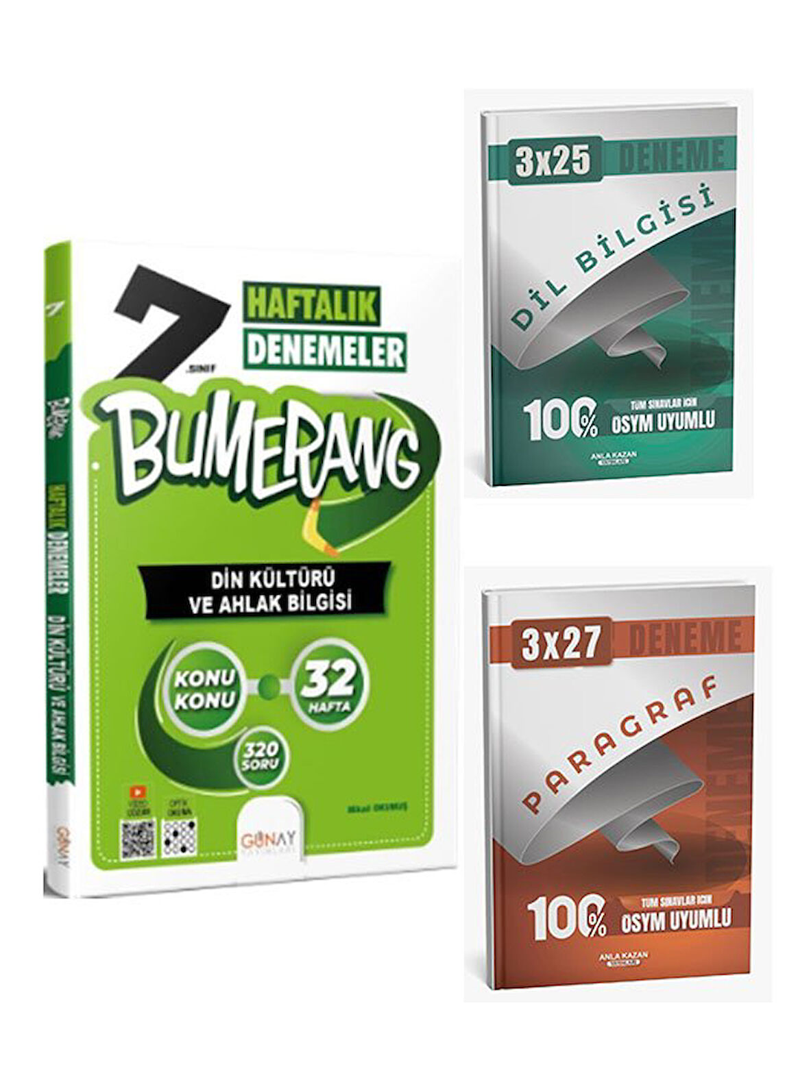 Günay Yayınları 2026 7. Sınıf Din Kültürü ve Ahlak Bilgisi Bumerang Konu Konu Haftalık Denemeler+Anla Kazan Paragraf+Dilbilgisi