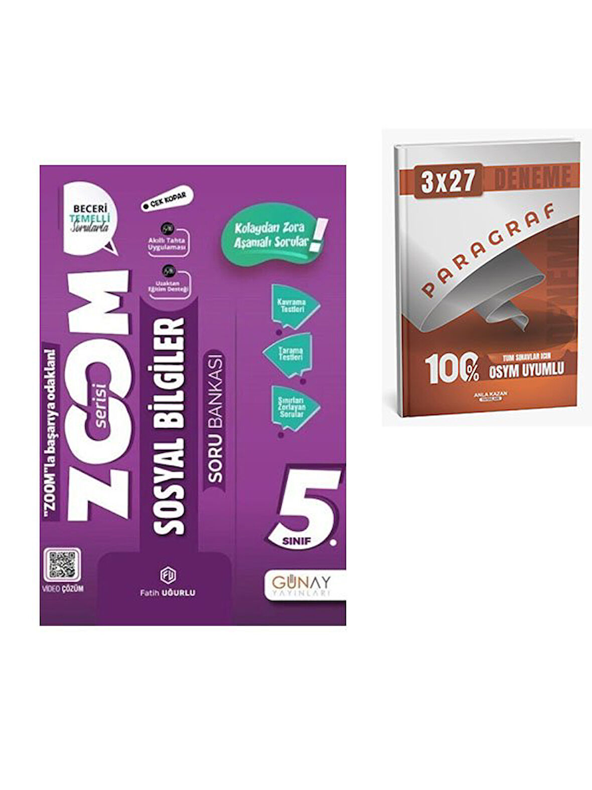 Günay Yayınları 2026 5. Sınıf Sosyal Bilgiler Zoom Soru Bankası+AnlaKazan Paragraf