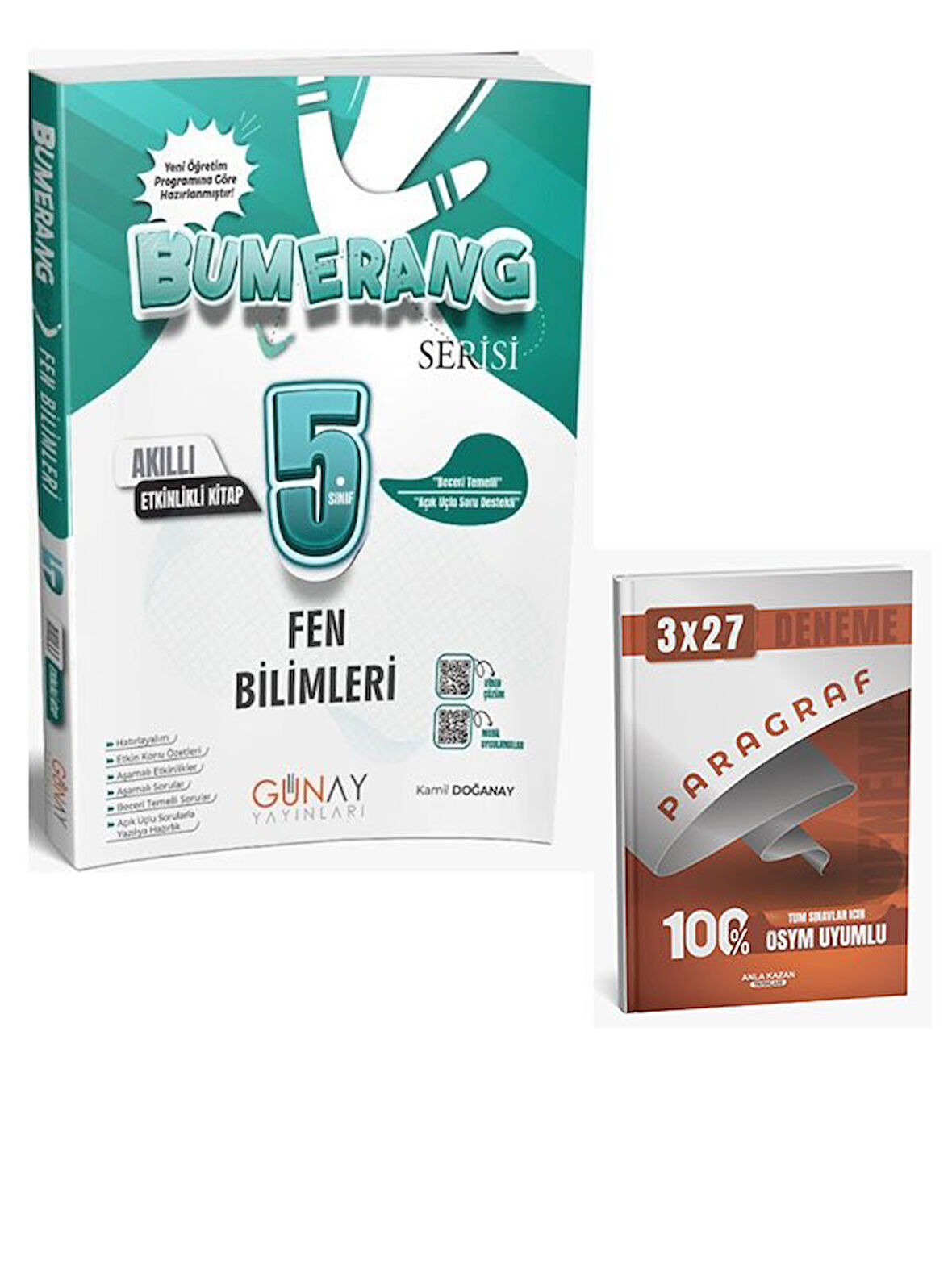 Günay Yayınları 2026 5. Sınıf Fen Bilimleri Bumerang Etkinlikli Akıllı Defter Kitap+AnlaKazan Paragraf