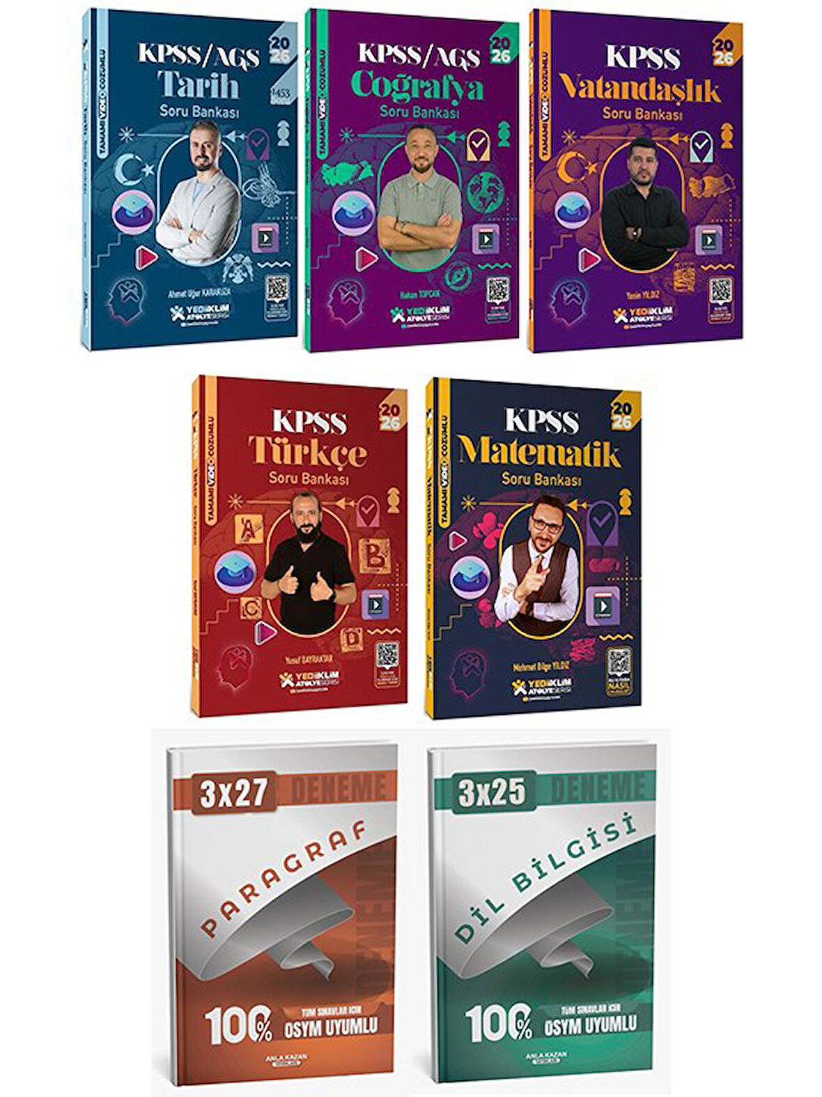 Yediiklim 2026 KPSS Genel Yetenek Genel Kültür Atölye Soru Bankası 5 li Set Yediiklim Yayınları