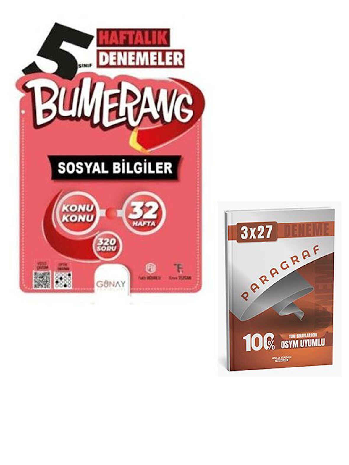 Günay Yayınları 2026 5. Sınıf Bumerang 32 Haftalık Sosyal Bilgiler Denemeleri+AnlaKazan Paragraf