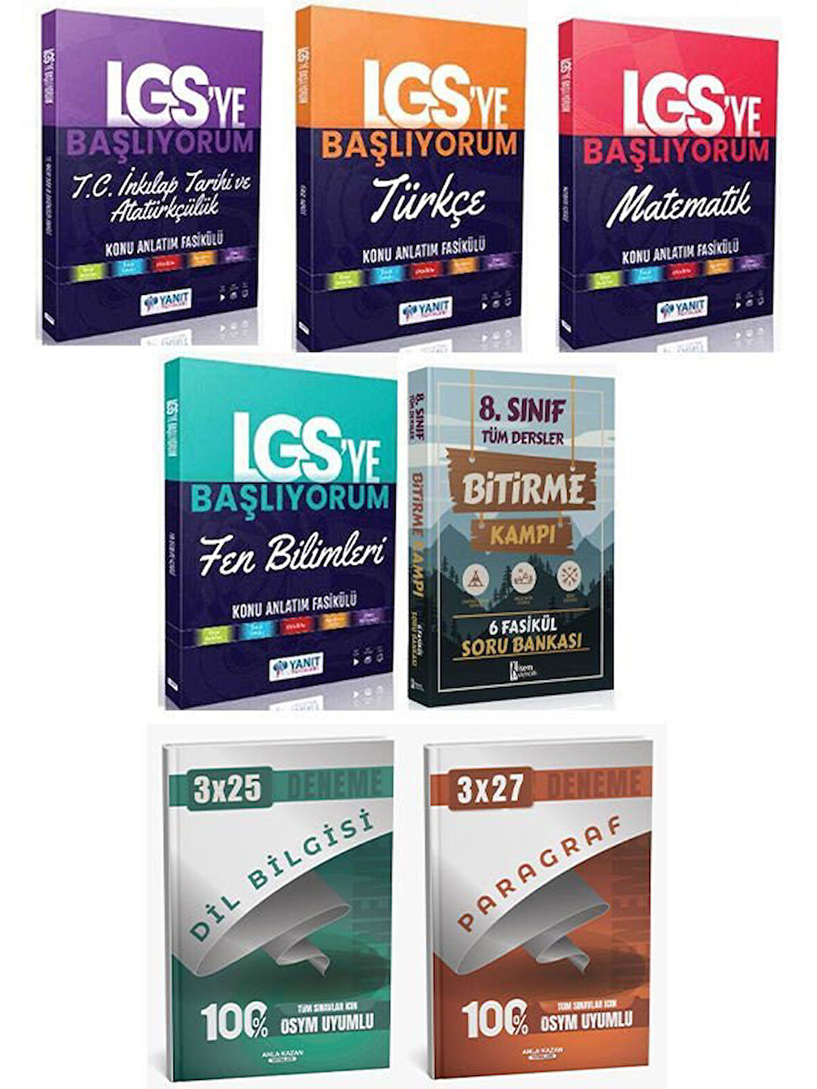 Yanıt + İsem 2026 LGS Tüm Dersler Başlıyorum + Bitirme Kampı Fasikül Soru + Anla Kazan Deneme 7 li Set