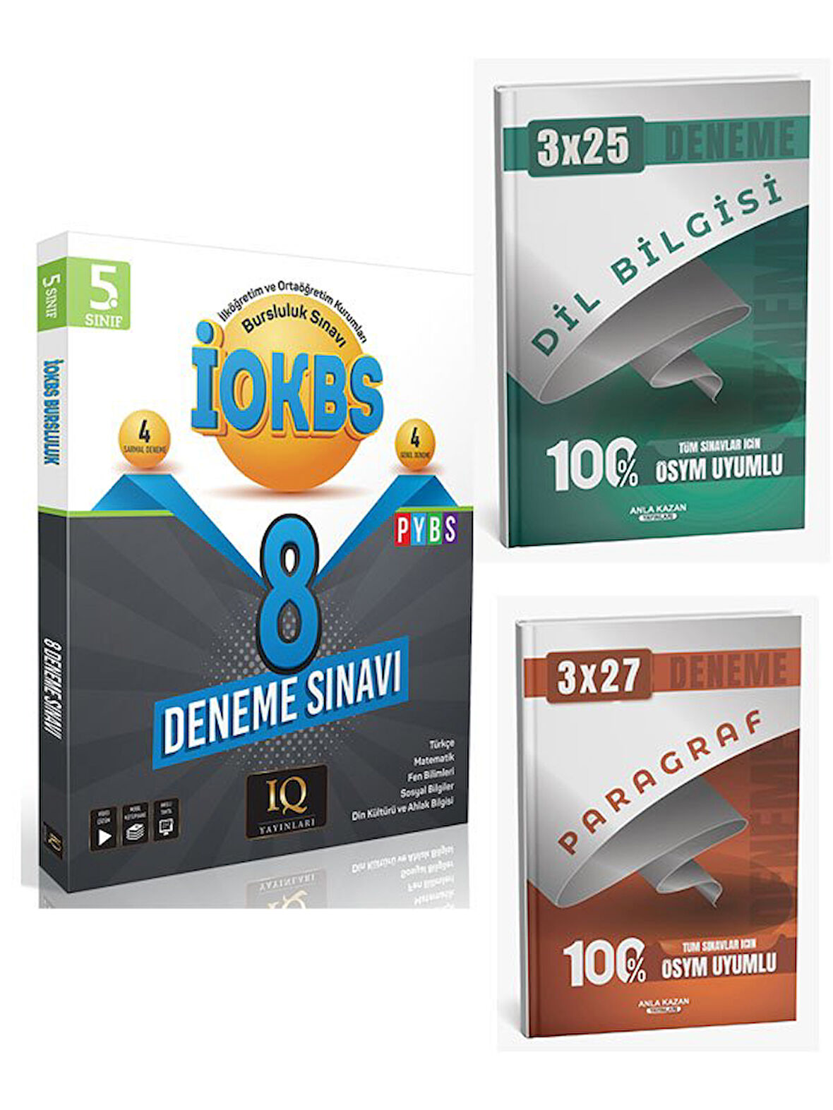 IQ 2026 5. Sınıf İOKBS Bursluluk 8 Deneme Çözümlü+Anla Kazan Paragraf+Dilbilgisi