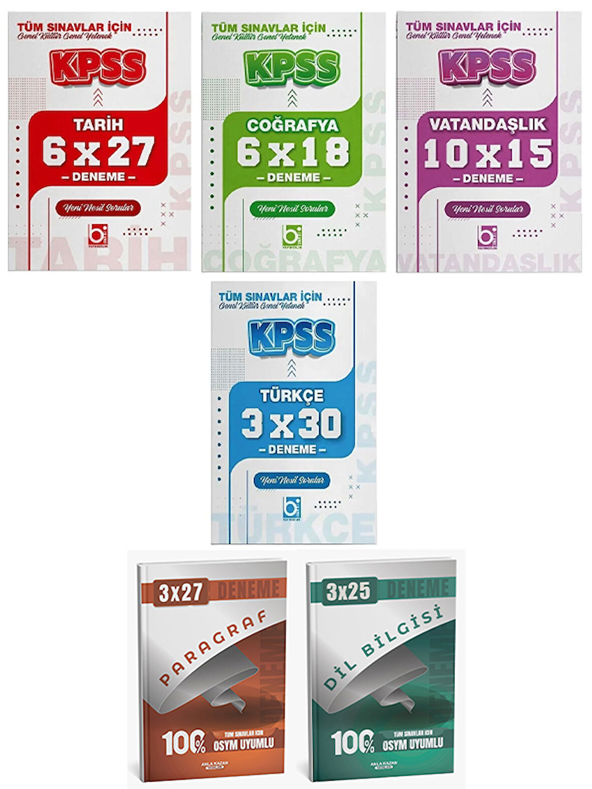 KPSS Türkçe + Tarih + Coğrafya + Vatandaşlık + Paragraf + Dil Bilgisi Deneme Bigelio + Anla Kazan