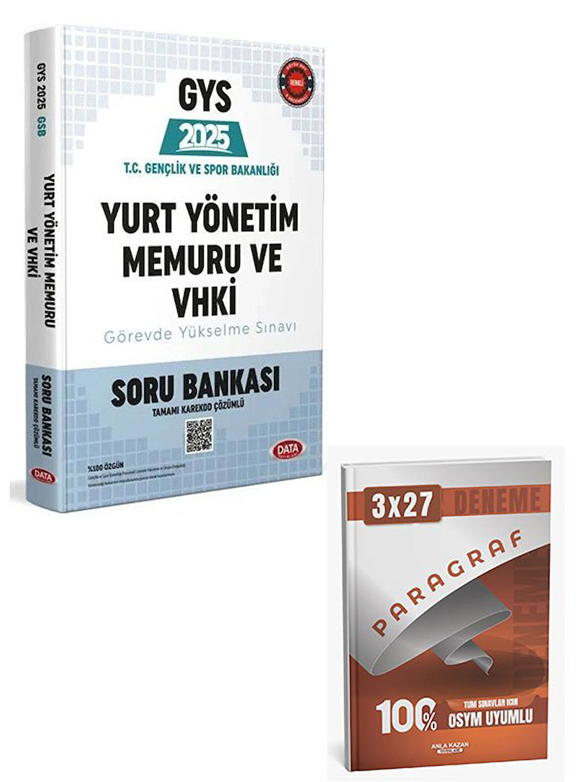 Data 2025 GYS Gençlik ve Spor Bakanlığı Yurt Yönetim Memuru ve VHKİ Soru Bankası+Anla Kazan Paragraf