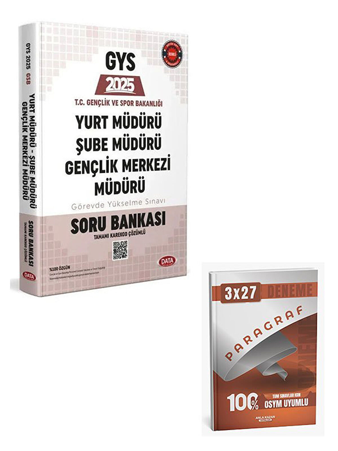 Data 2025 GYS Gençlik ve Spor Bakanlığı Yurt, Şube, Gençlik Merkezi Müdürü Soru Bankası+Anla Kazan Paragraf