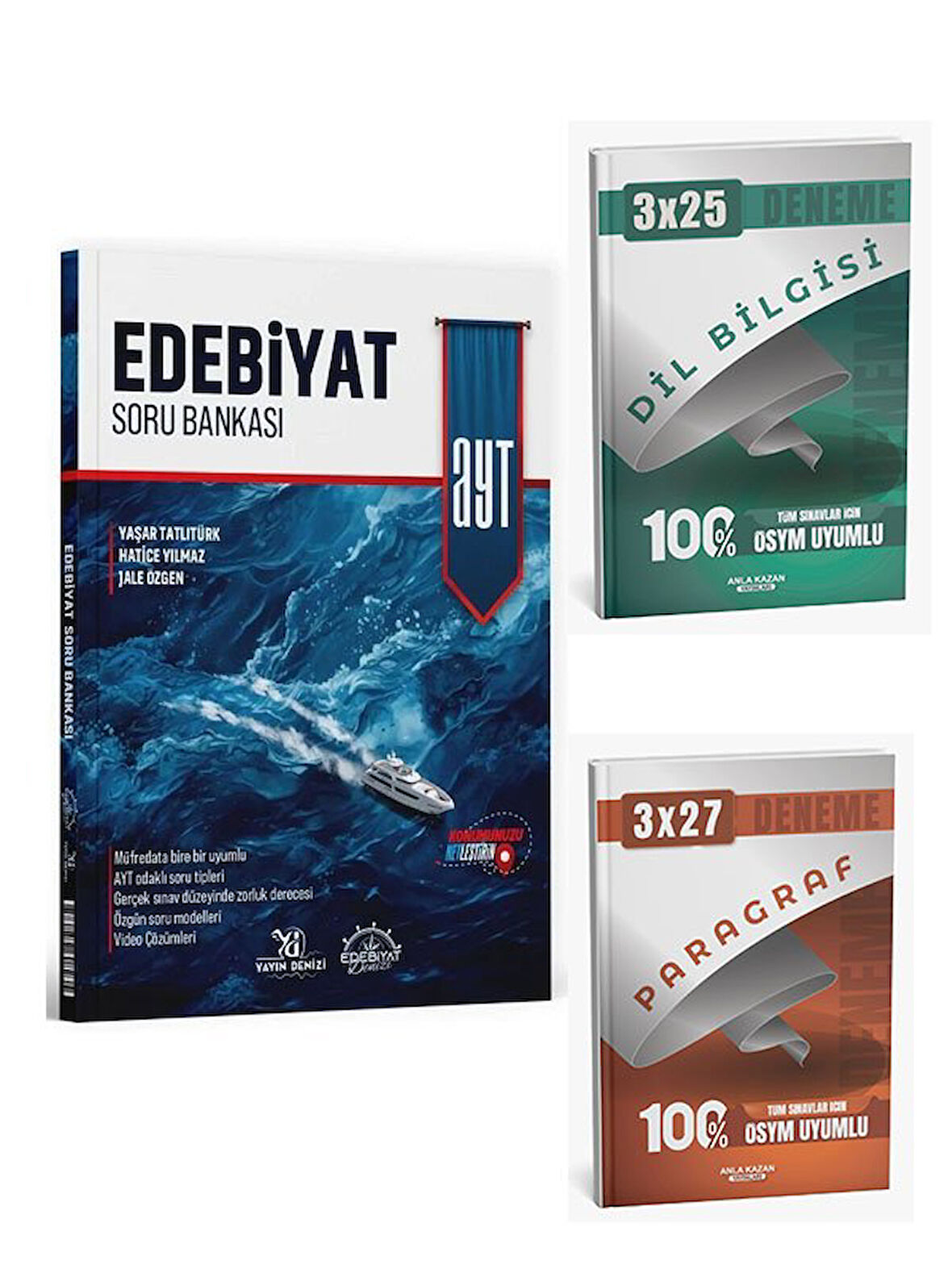 Edebiyat Denizi YKS AYT Edebiyat Soru Bankası Çözümlü+Anla Kazan Paragraf+Dilbilgisi