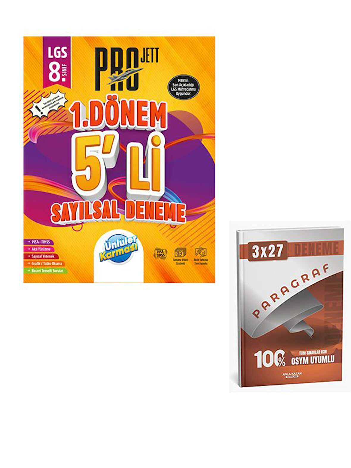 Ünlüller 2026 Projett Sayısal 1 Dönem 5'li Deneme+Anla Kazan Paragraf+Dilbilgisi