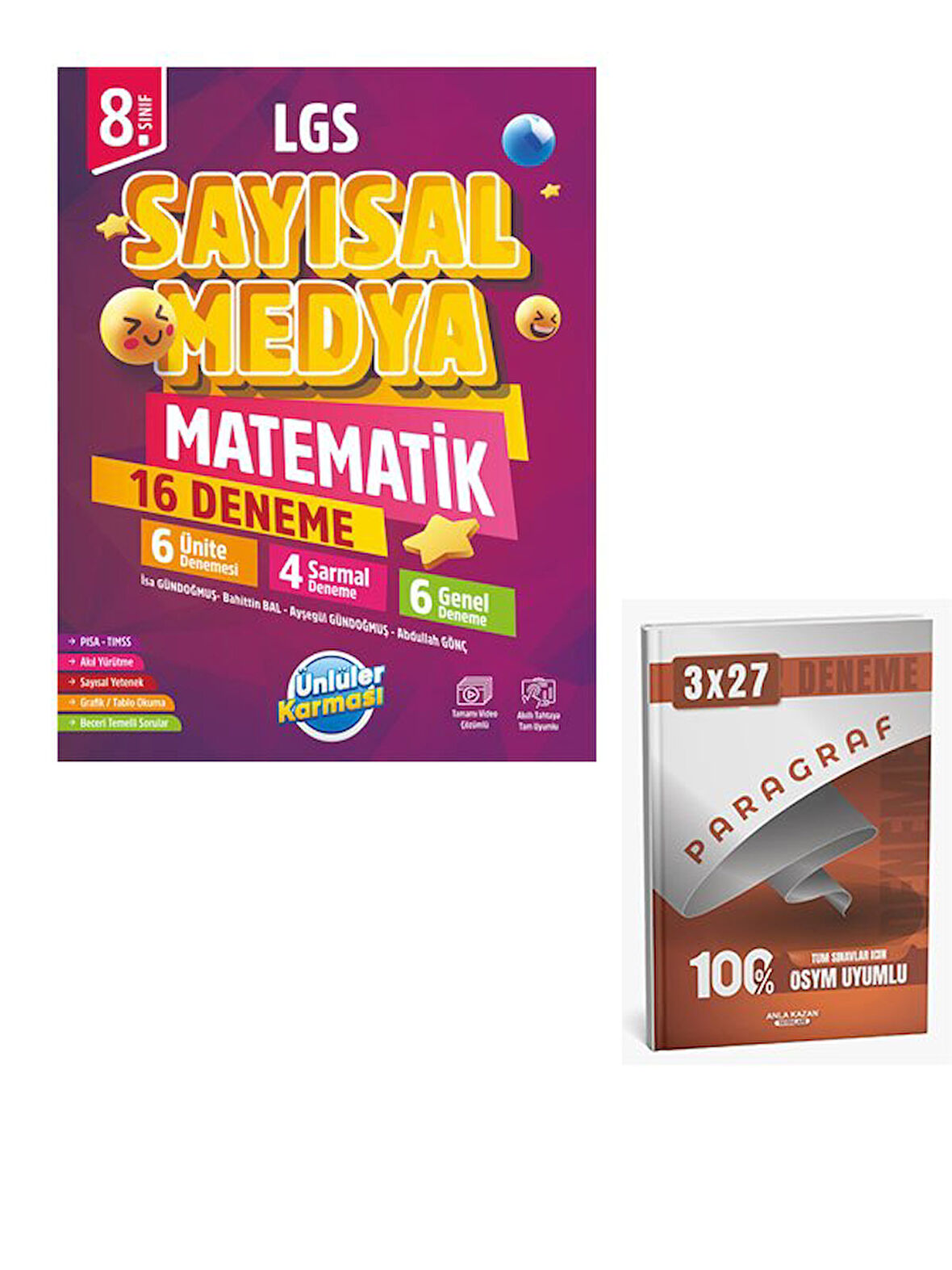 Ünlüller 2026 8. Sınıf Sayısal Medya Matematik 16 Deneme+Anla Kazan Paragraf