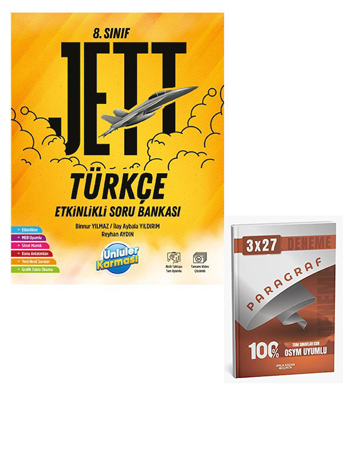 Ünlüller 2026 8.Sınıf Jett Etinlikli Türkçe Soru Bankası+Anla Kazan Paragraf