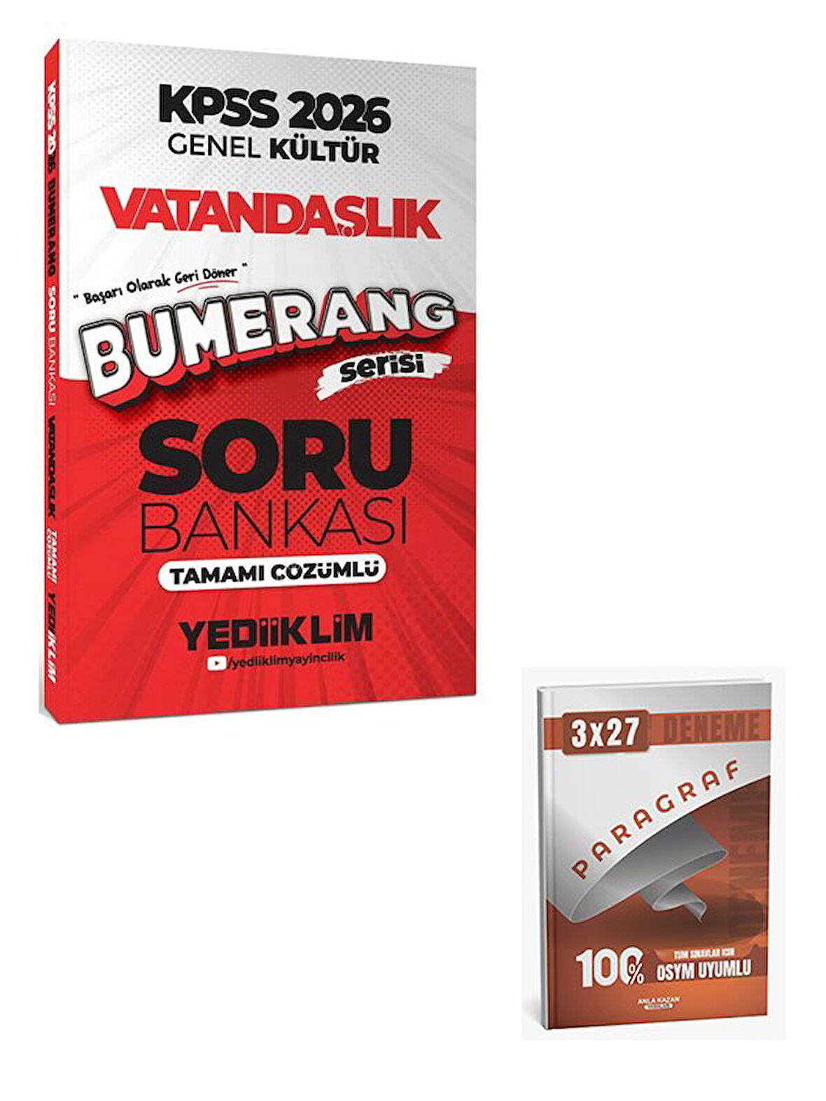 Yediiklim 2026 KPSS Vatandaşlık Bumerang Soru Bankası Çözümlü+Anla Kazan Paragraf