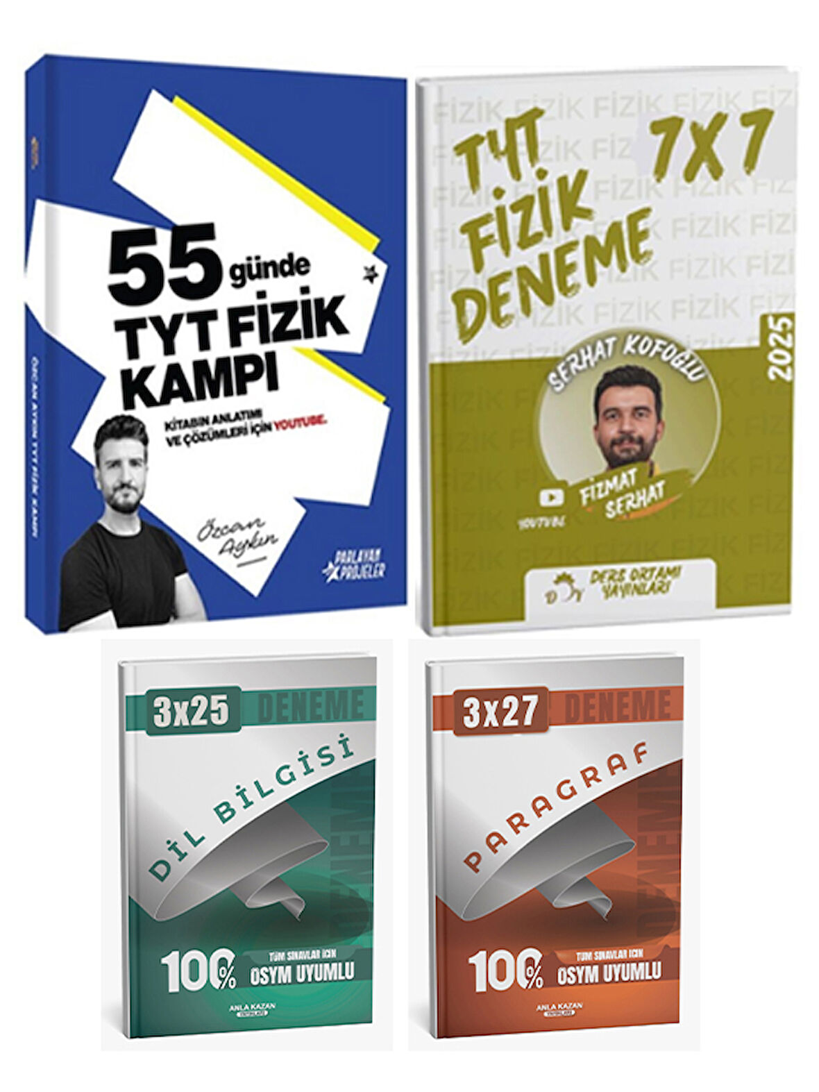 Parlayan Proje + Ders Ortamı TYT 55 Günde Fizik Kampı + Deneme + Anla Kazan Deneme 4 lü Set