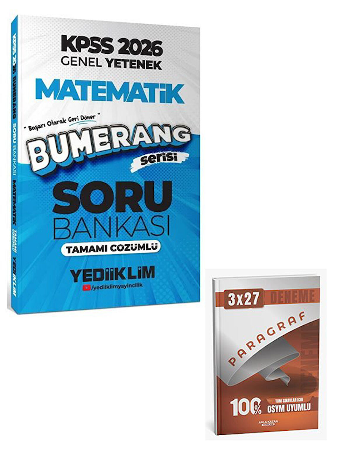 Yediiklim 2026 KPSS Matematik Bumerang Soru Bankası Çözümlü+Anla Kazan Paragraf