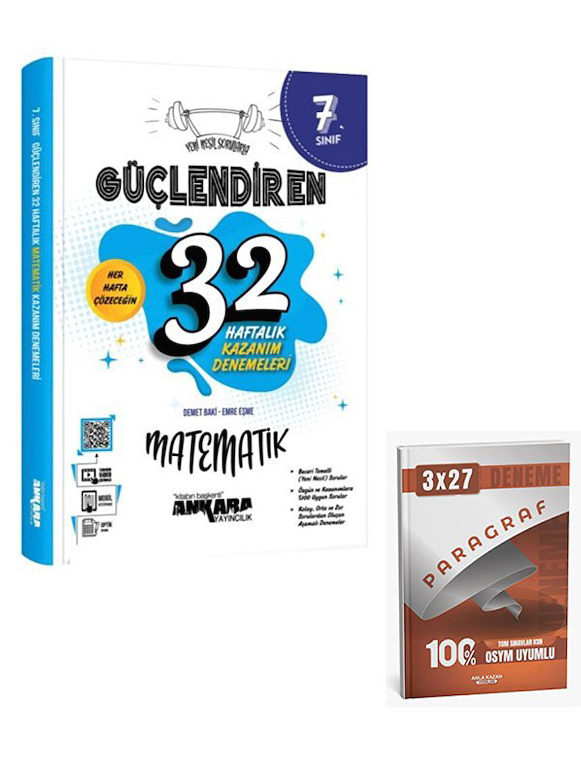 Ankara 2026 7. Sınıf Matematik Güçlendiren 32 Haftalık Kazanım Denemeleri+Anla Kazan Paragraf