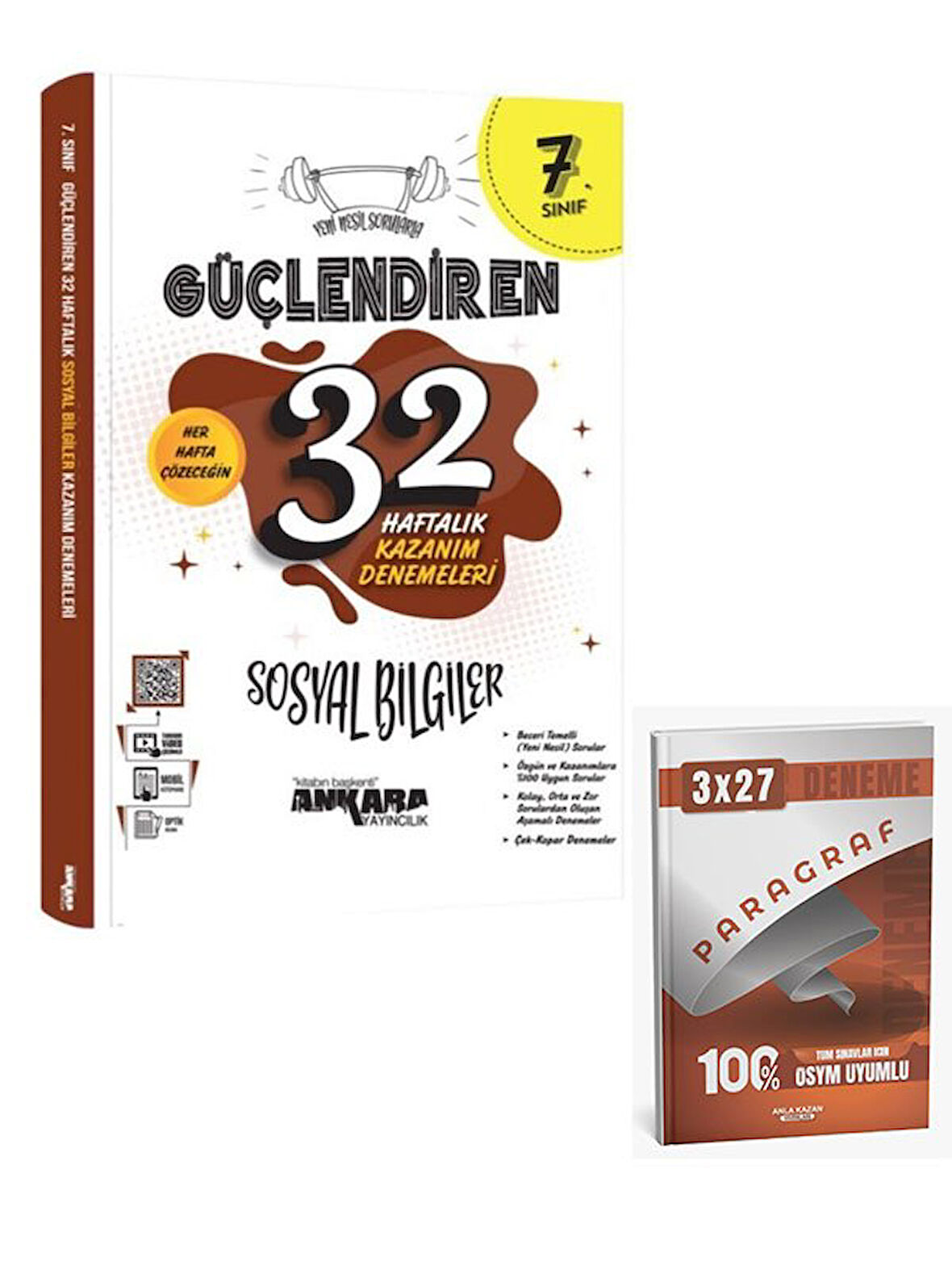 Ankara 2026 7. Sınıf Sosyal Bilgiler Güçlendiren 32 Haftalık Kazanım Denemeleri+Anla Kazan Paragraf