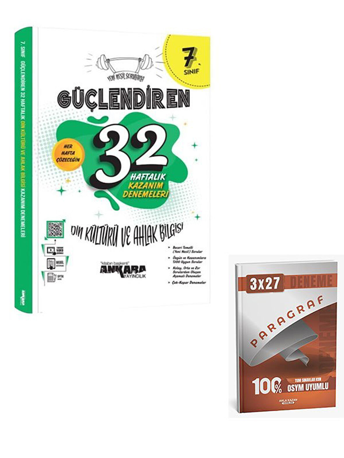 Ankara 2026 7. Sınıf Din Kültürü ve Ahlak Bilgisi Güçlendiren 32 Haftalık Kazanım Denemeleri+Anla Kazan Paragraf