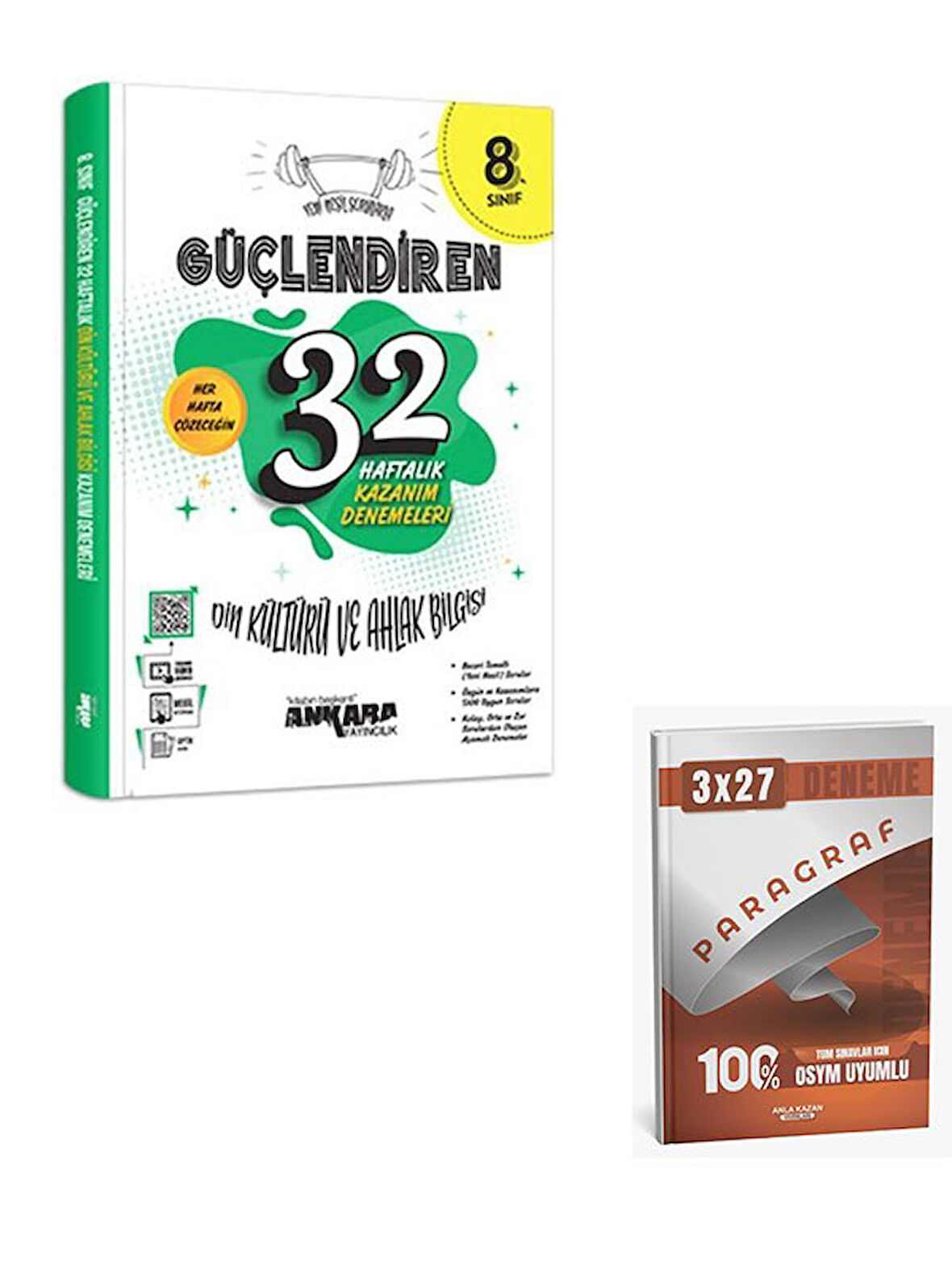 Ankara 2026 8. Sınıf Din Kültürü ve Ahlak Bilgisi Güçlendiren 32 Haftalık Kazanım Denemeleri+Anla Kazan Paragraf