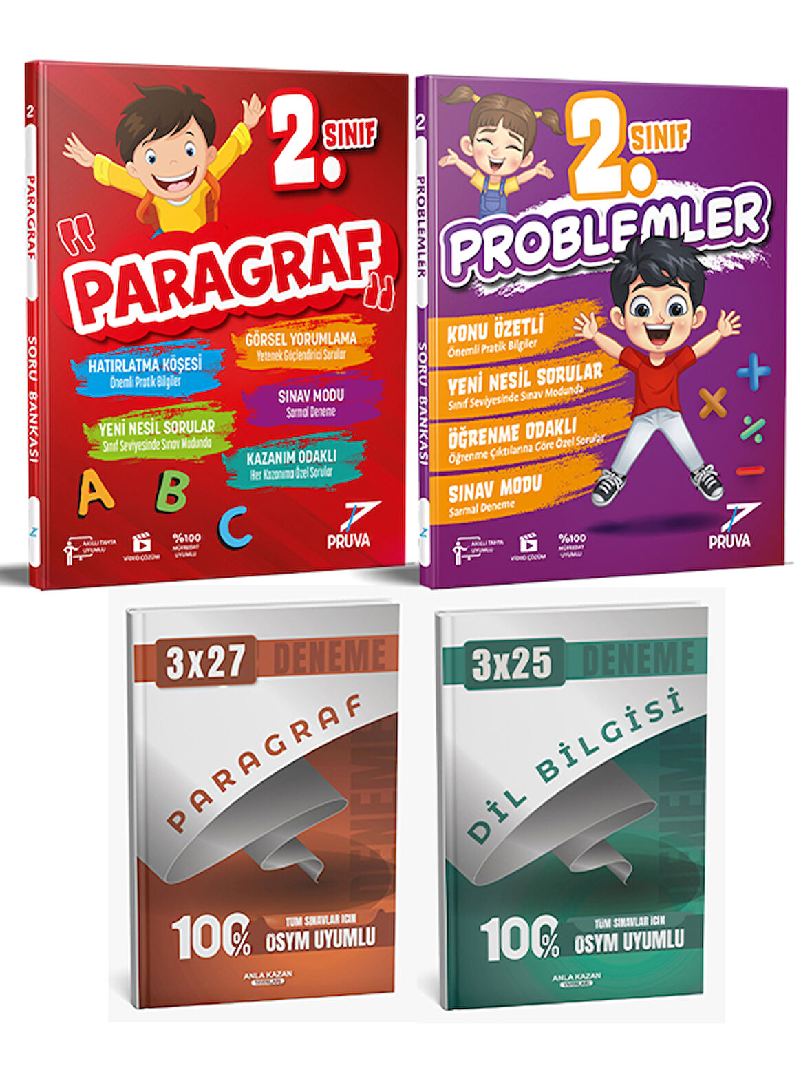Pruva + Anla Kazan 2026 2.Sınıf Paragraf Problem Soru + Anla Kazan Deneme 4 lü Set