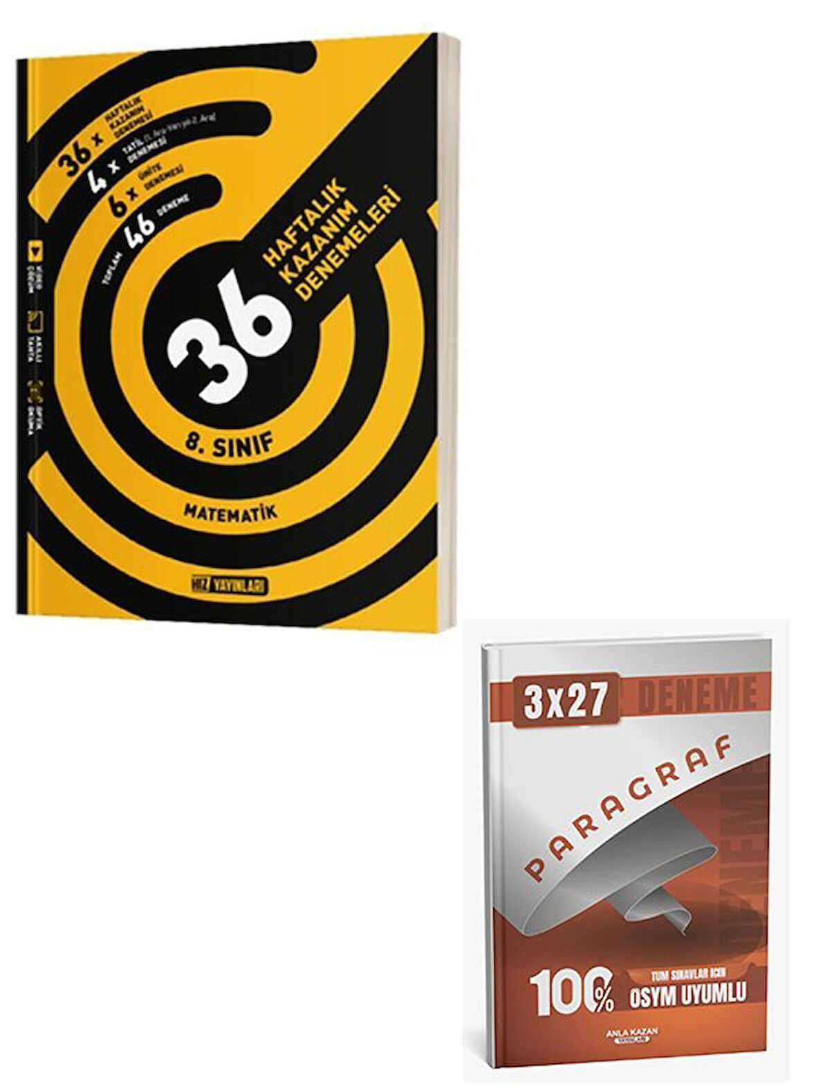 Hız 2026 8. Sınıf Matematik 36 Haftalık Kazanım Denemeleri+Anla Kazan Paragraf