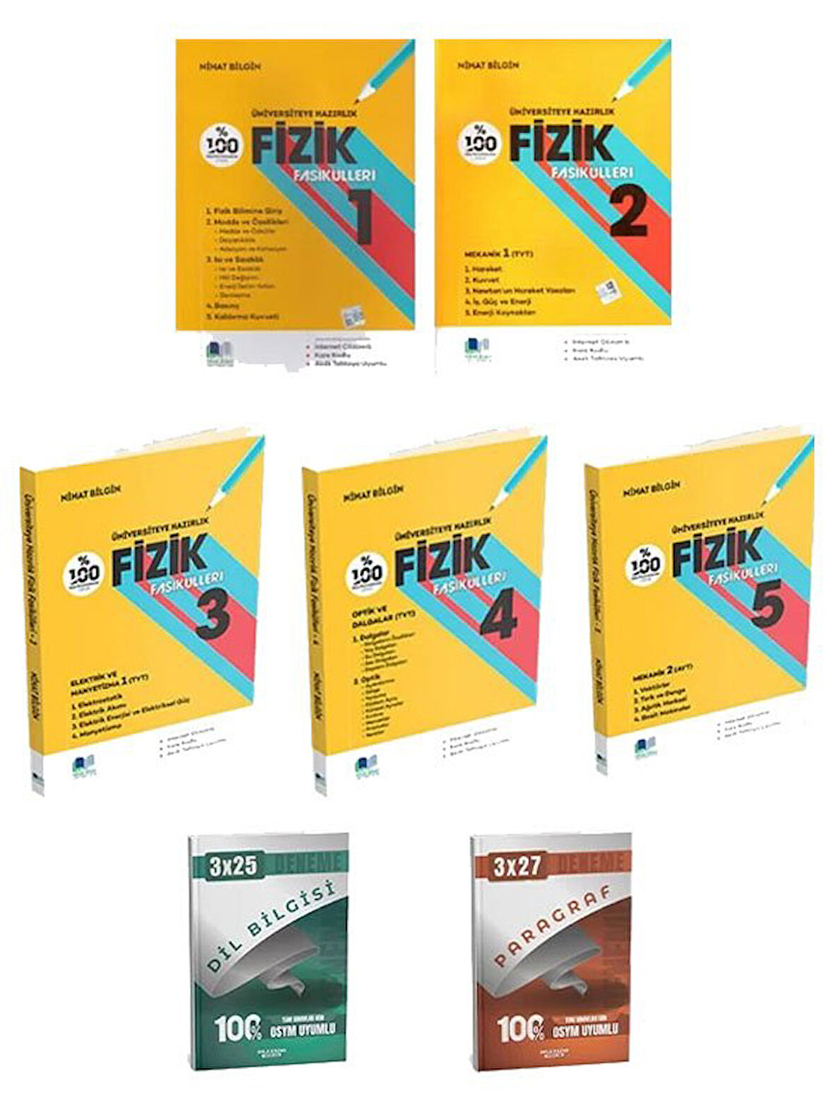 Nihat + Anla Kazan 2026 TYT Fizik 1 2 3 4 5 Fasikülleri + Anla Kazan Deneme 7 li Set