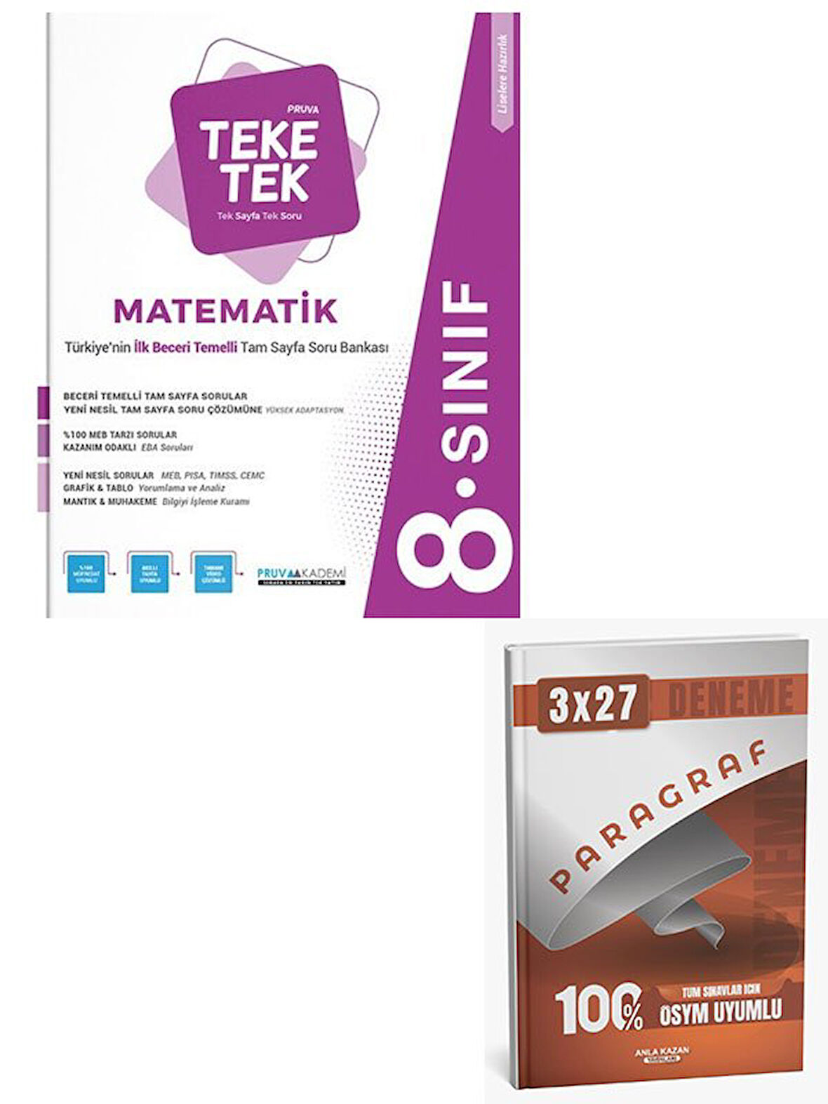Pruva 2026  8. Sınıf Matematik Teke Tek Soru Bankası+Anla Kazan Paragraf