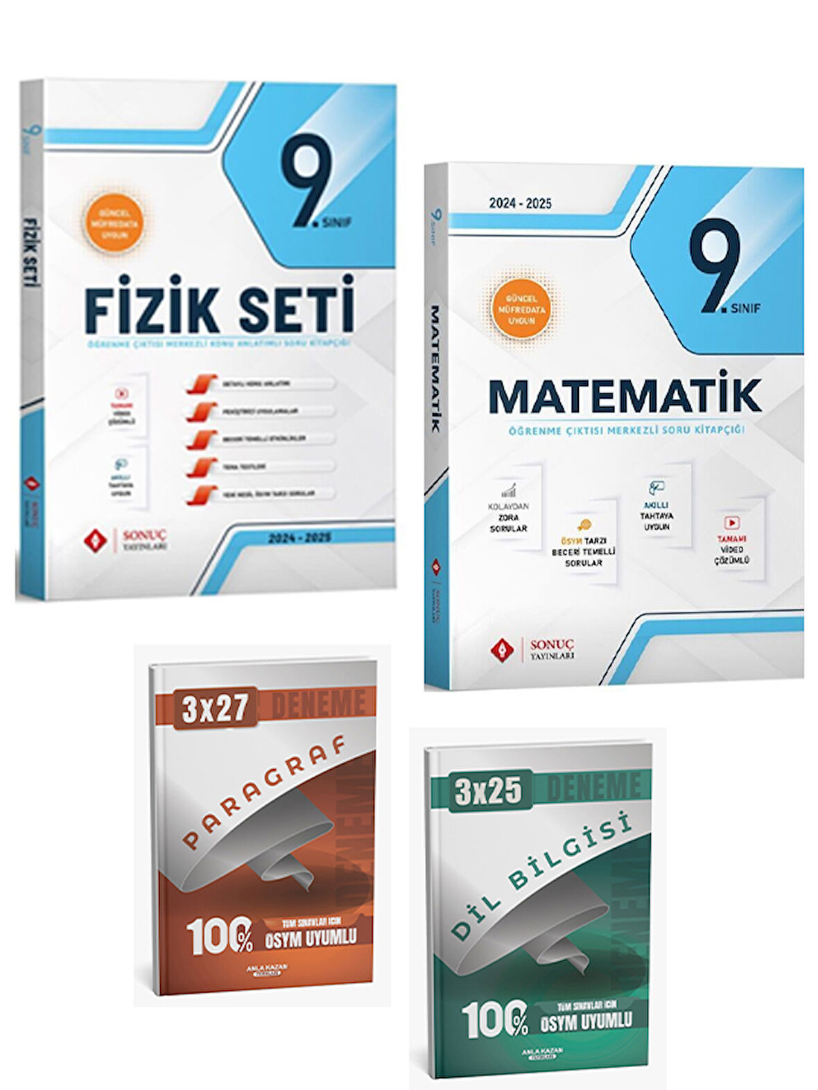 Sonuç + Anla Kazan 2026 9. Sınıf Fizik Matematik Fasikülleri + Anla Kazan Deneme 4 lü Set