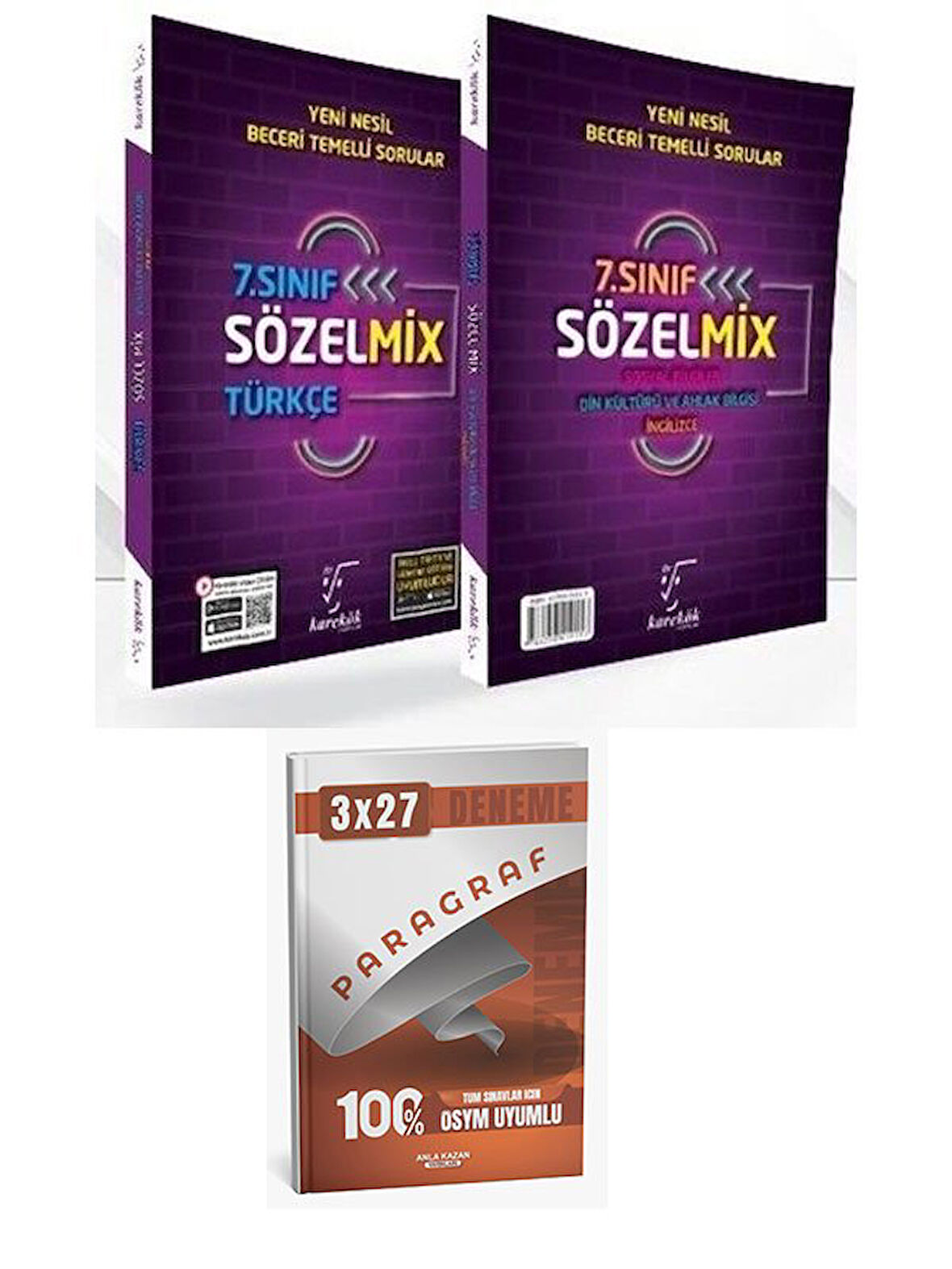 Karekök 2026 7. Sınıf Sözelmix Türkçe Din Kültürü ve Ahlak Bilgisi İngilizce Soru Bankası+Anla Kazan Paragraf