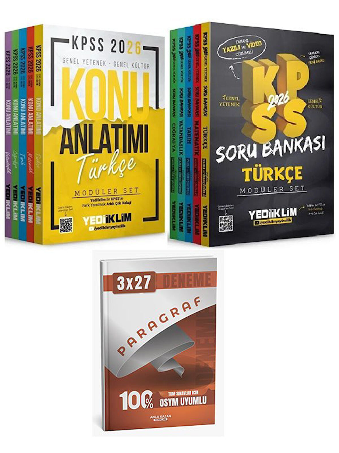 Yediiklim 2026 KPSS Genel Yetenek Genel Kültür Konu Anlatımı + Soru Bankası Modüler 2 li Set+Anla Kazan Paragraf