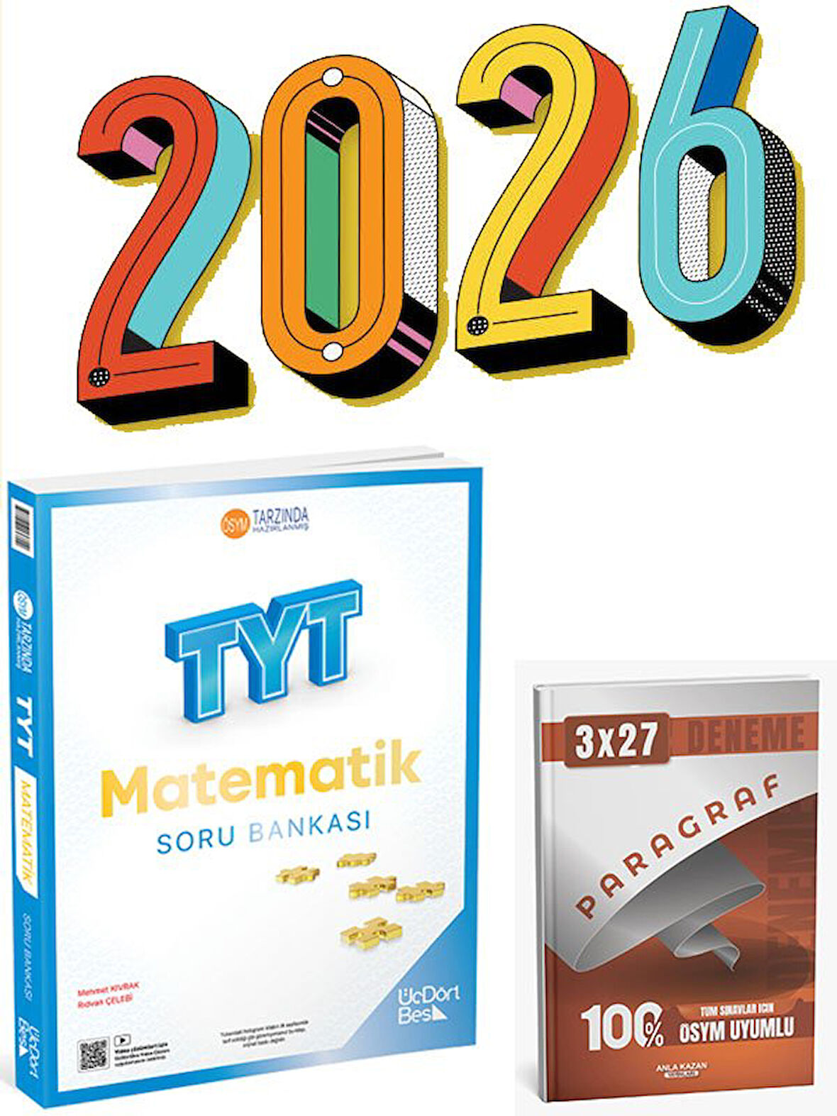 Üç Dört Beş 2026 YKS TYT Matematik Soru Bankası Çözümlü+Anla Kazan Paragraf