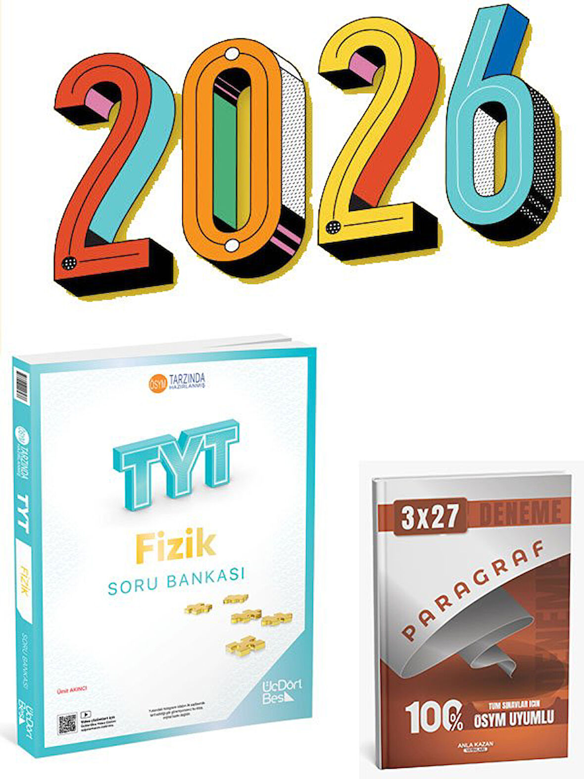 Üç Dört Beş 2026 YKS TYT Fizik Soru Bankası Çözümlü+Anla Kazan Paragraf