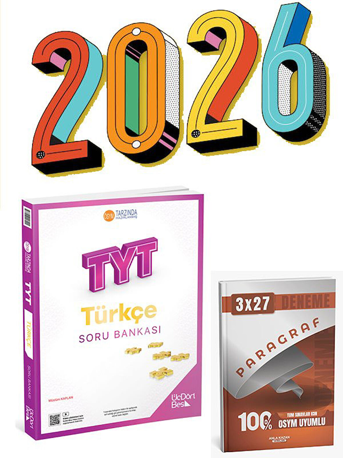 Üç Dört Beş 2026 YKS TYT Türkçe Soru Bankası Çözümlü+Anla Kazan Paragraf