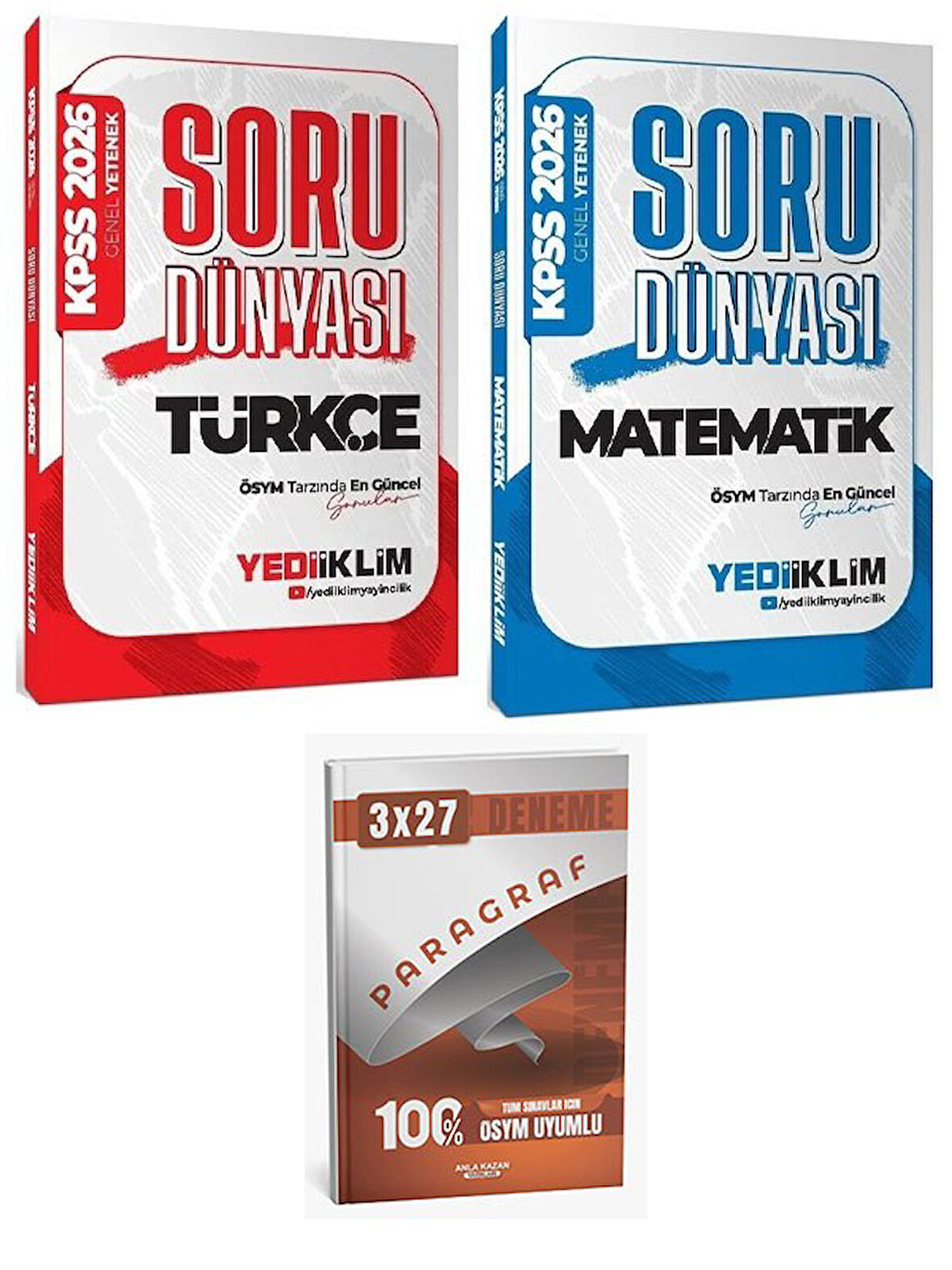 Yediiklim 2026 KPSS Türkçe + Matematik Soru Dünyası Soru Bankası 2 li Set+Anla Kazan Paragraf