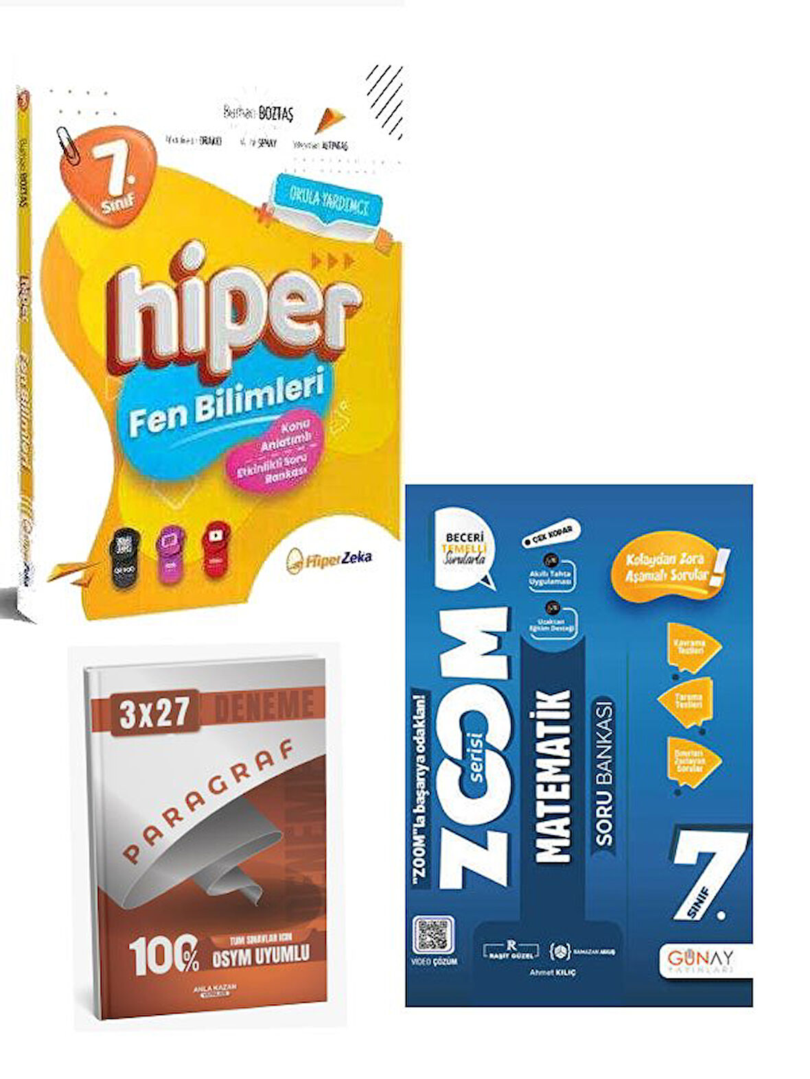 Hiper+Günay 2026 7. Sınıf Hiper Fen Bilimleri+Matematik Konu Anlatımlı & Etkinlikli Soru Bankası Seti+Anla Kazan Paragraf
