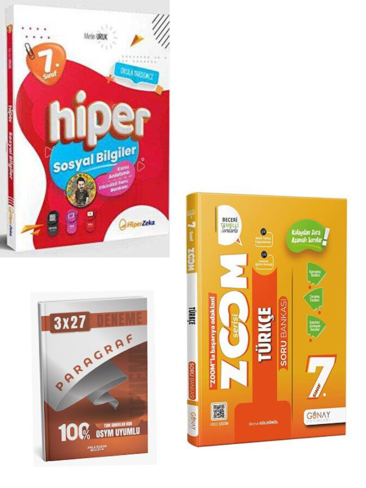 Hiper+Günay 2026 7. Sınıf Hiper Sosyal Bilgiler+Türkçe Konu Anlatımlı & Soru Bankası Seti+Anla Kazan Paragraf