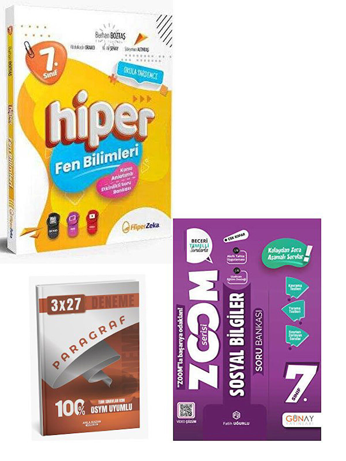 Hiper+Günay 2026 7. Sınıf Hiper Fen+Sosyal Bilimleri Konu Anlatımlı & Etkinlikli Soru Bankası Seti+Anla Kazan Paragraf