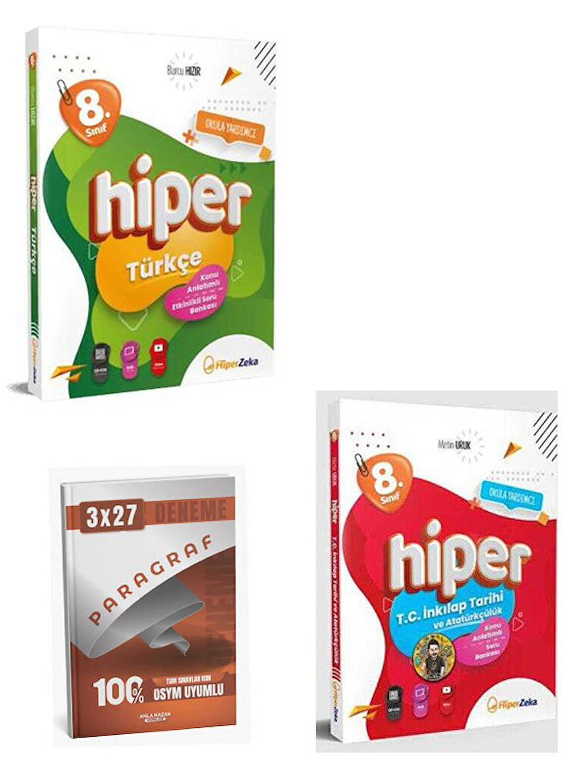 Hiper 2026 8. Sınıf Hiper Türkçe+T.C. İnkılap Tarihi ve Atatürkçülük Konu Anlatımlı Soru Bankası Seti+Anla Kazan Paragraf