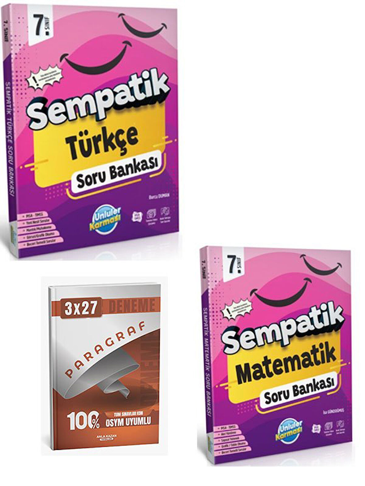 Ünlüler 2026 7. Sınıf Türkçe+Matematik Sempatik Soru Bankası Seti+Anla Kazan Paragraf