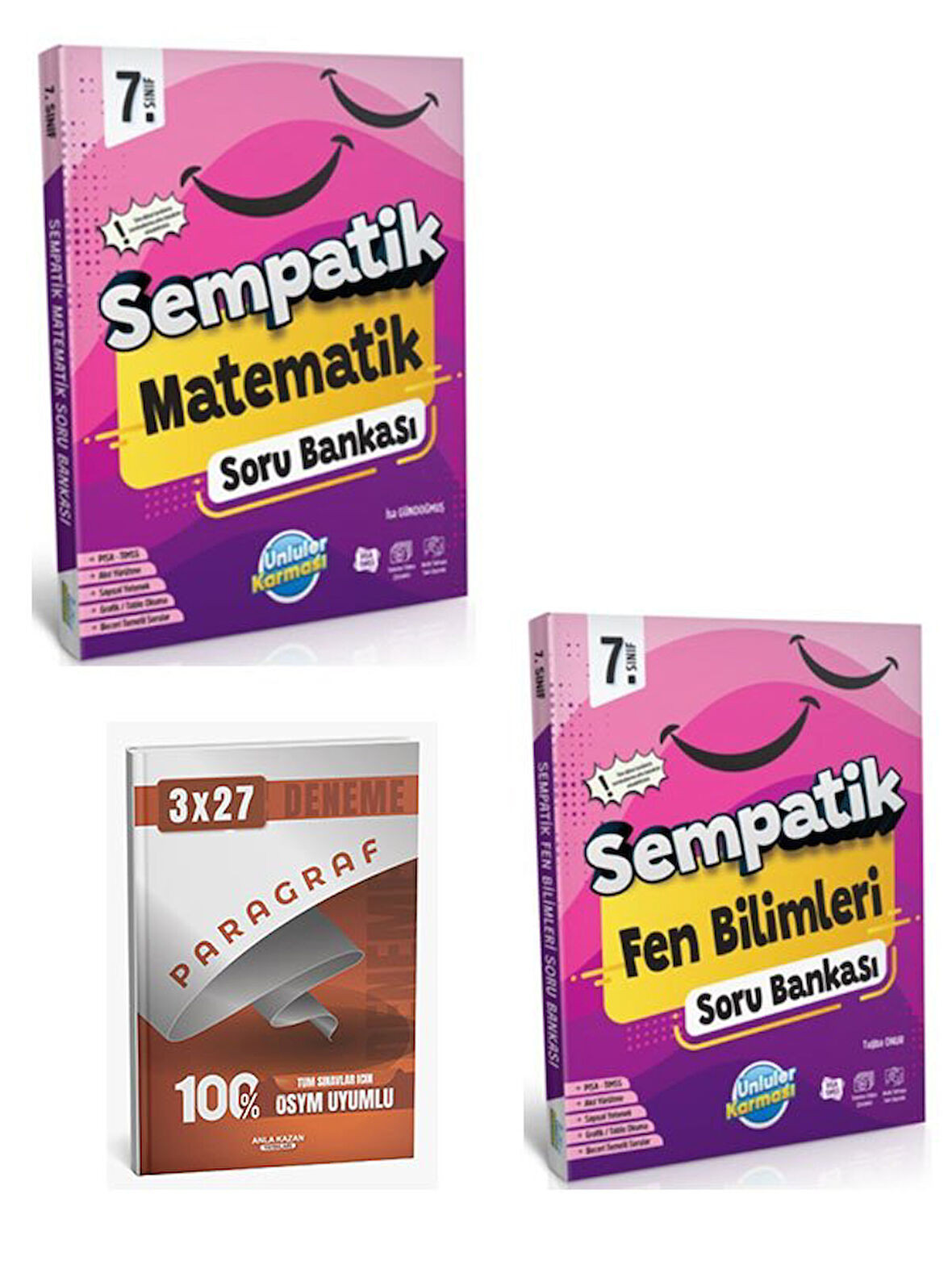 Ünlüler 2026 7. Sınıf Matematik+Fen Bilimleri Sempatik Soru Bankası Seti+Anla Kazan Paragraf