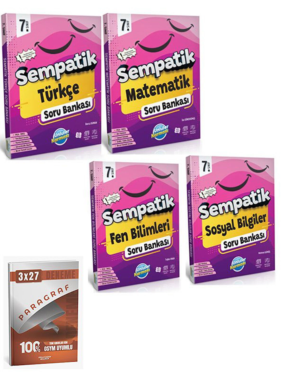 Ünlüler 2026 7. Sınıf Tüm Dersler  Sempatik Soru Bankası Seti+Anla Kazan Paragraf