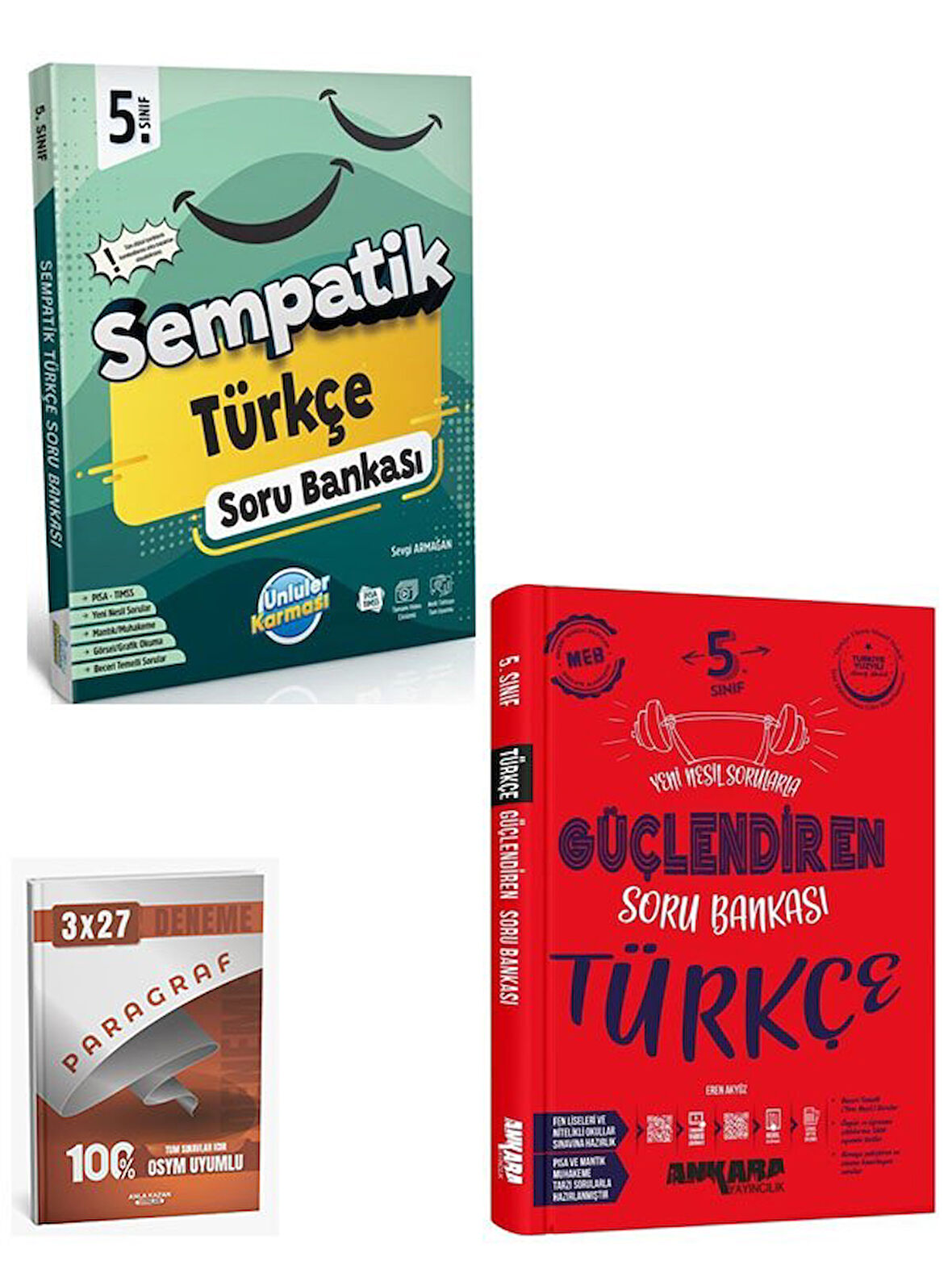 Ünlüler+Ankara 2026 5. Sınıf Türkçe Sempatik Soru Bankası Seti+Anla Kazan Paragraf