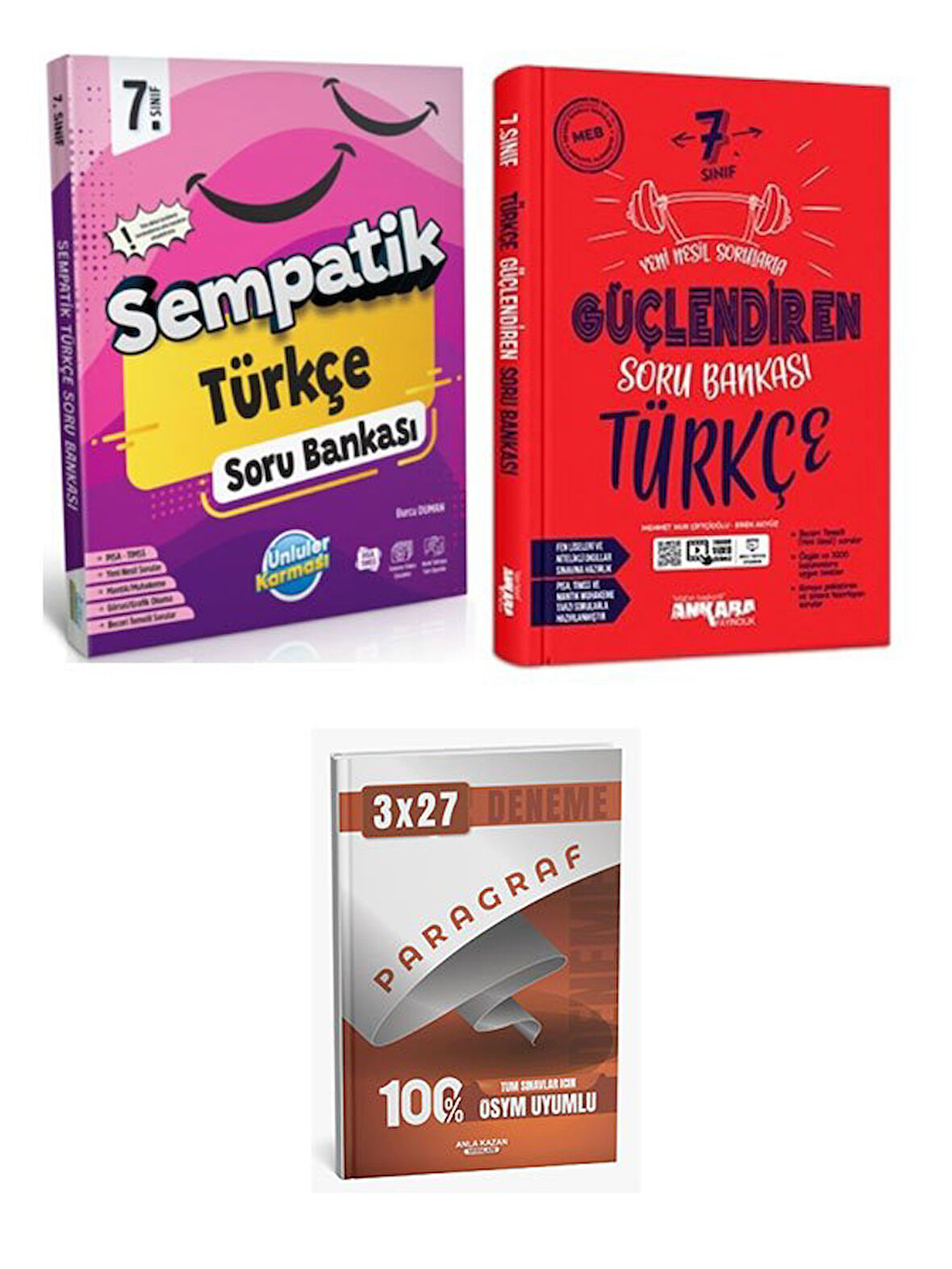 Ünlüler+Ankara 2026 7. Sınıf Türkçe Sempatik Soru Bankası Seti+Anla Kazan Paragraf