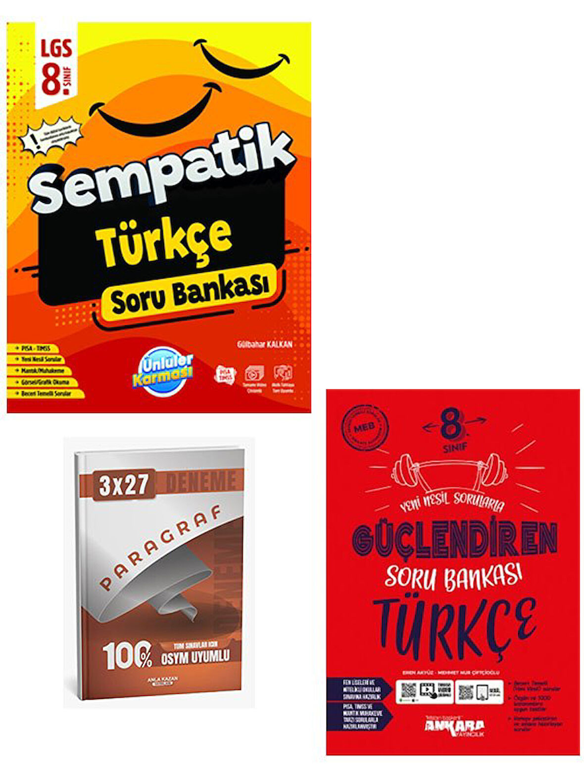 Ünlüller+Ankara 2026 8.Sınıf Sempatik Türkçe Soru Bankası Seti+Anla Kazan Paragraf