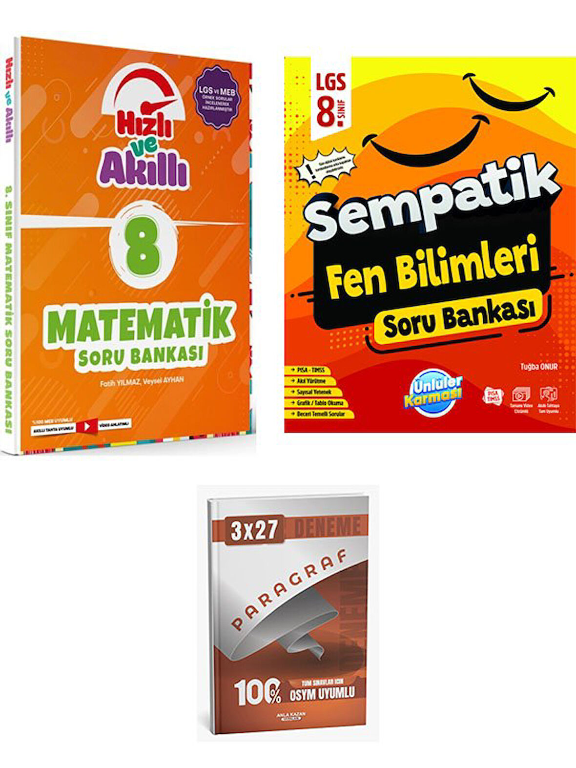 Tammat+Ünlüller 2026 8. Sınıf LGS Matematik+Fen Bilimleri Hızlı ve Akıllı Soru Bankası Seti+Anla Kazan Paragraf