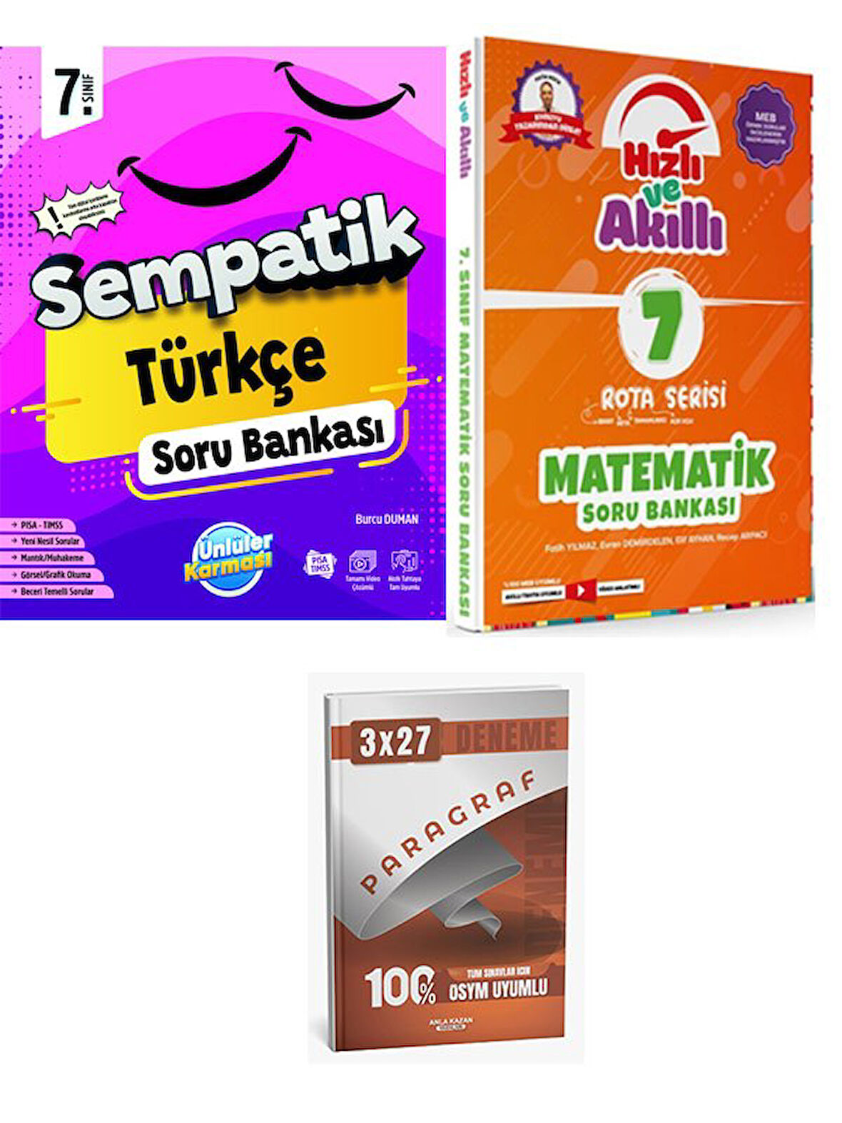 Ünlüller+Tammat 2026 7.Sınıf Sempatik Türkçe+Matematik Soru Bankası Seti+Anla Kazan Paragraf