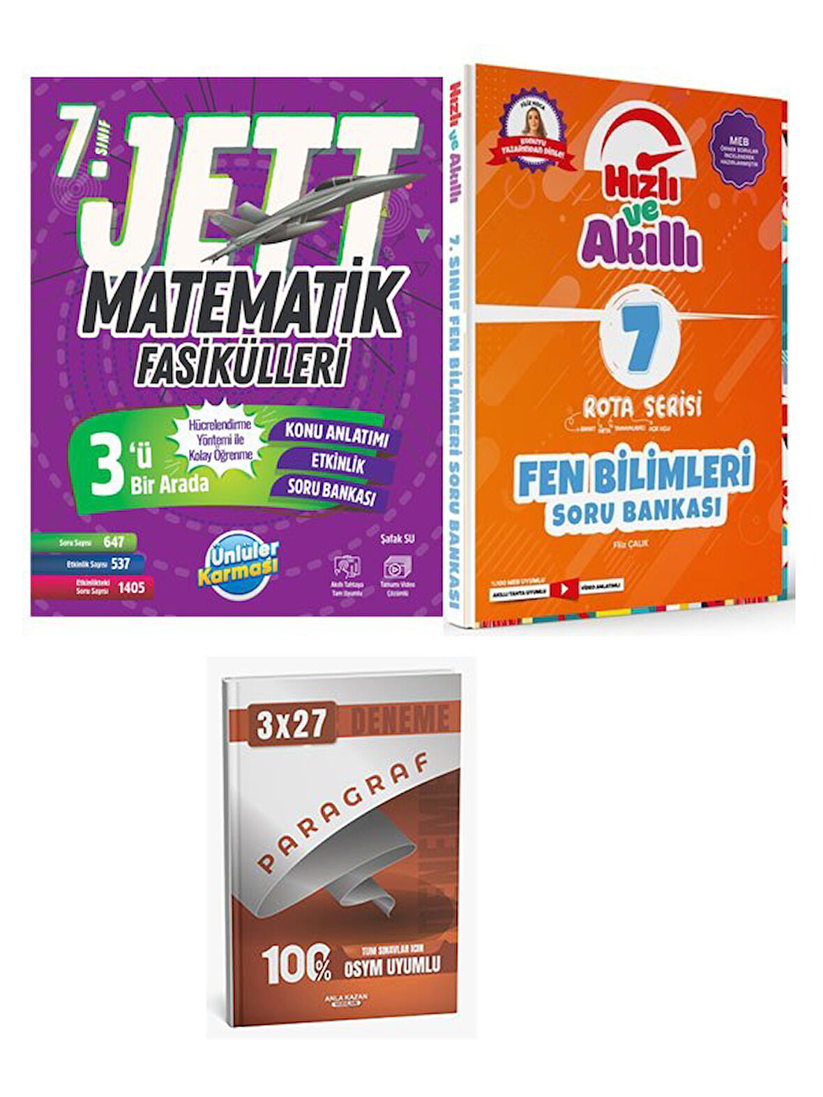 Tammat+Ünlüller 2026 7. Sınıf Fen Bilimleri+Matematik Rota Serisi Hızlı ve Akıllı Soru Bankası Seti+Anla Kazan Paragraf