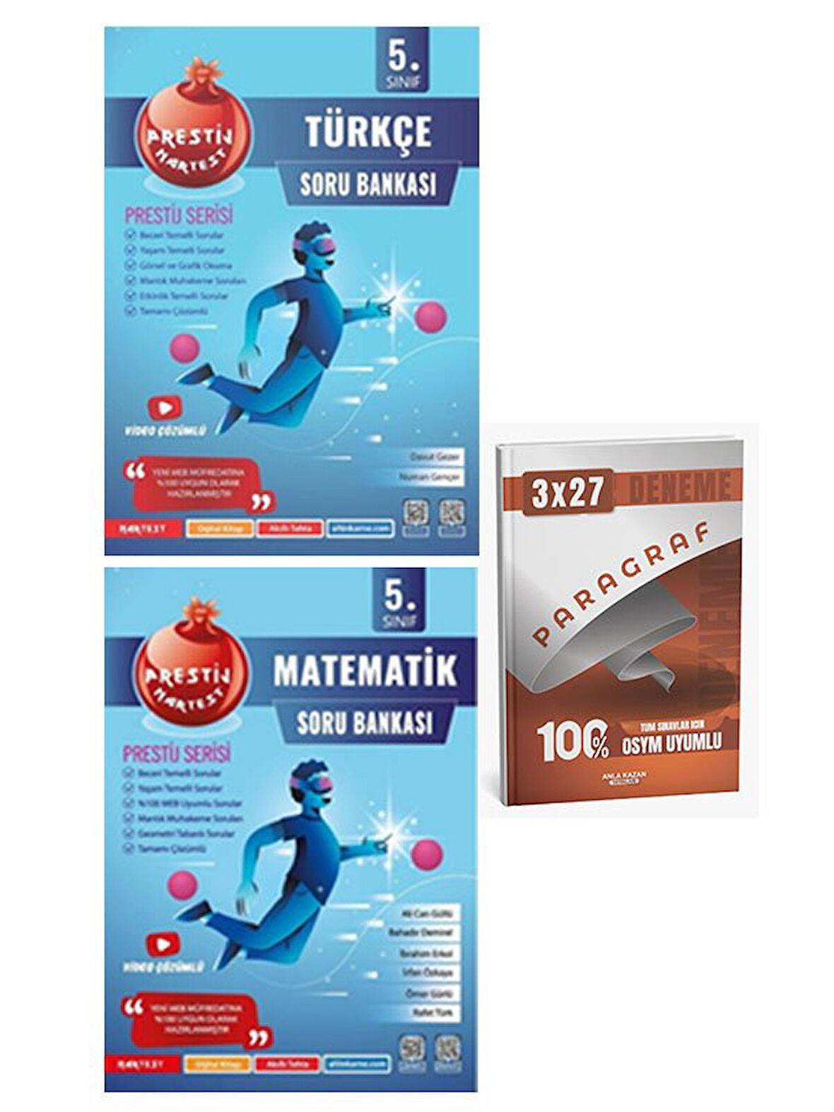 Nartest 5. Sınıf Prestij Türkçe+Matematik Soru Bankası Seti+Anla Kazan Paragraf