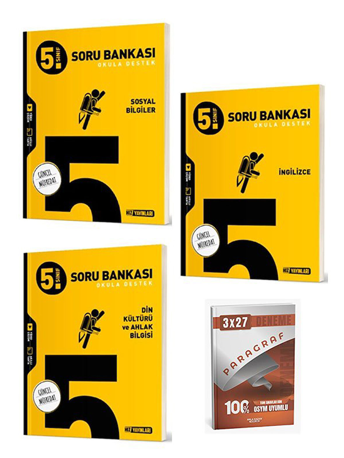 Hız 2026 5. Sınıf Sosyal Bilgiler+Din Kültürü ve Ahlak Bilgisi+İngilizce  Soru Bankası Seti+Anla Kazan Paragraf