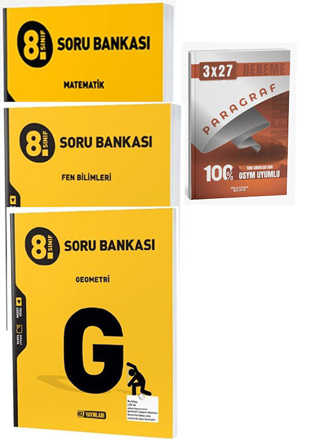 Hız 2026 8. Sınıf Fen Bilimleri+Matematik+Geometri Soru Bankası Seti+Anla Kazan Paragraf